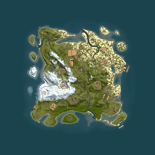 Rust map seed 86990633, 3500x3500m top-down preview