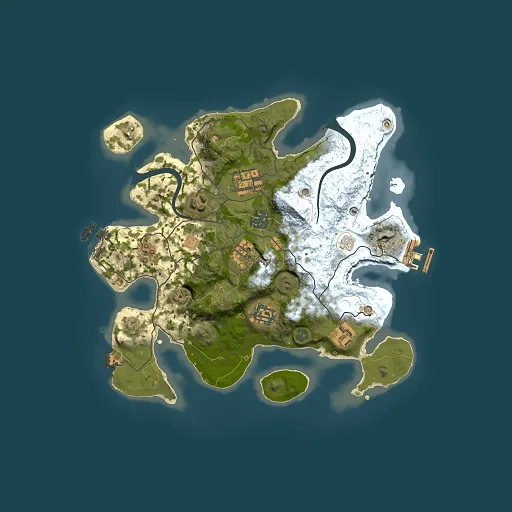 Rust map seed 875488410, 3000x3000m top-down preview