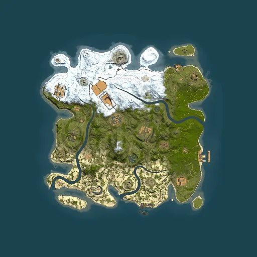 Rust map seed 2041363954, 3500x3500m top-down preview
