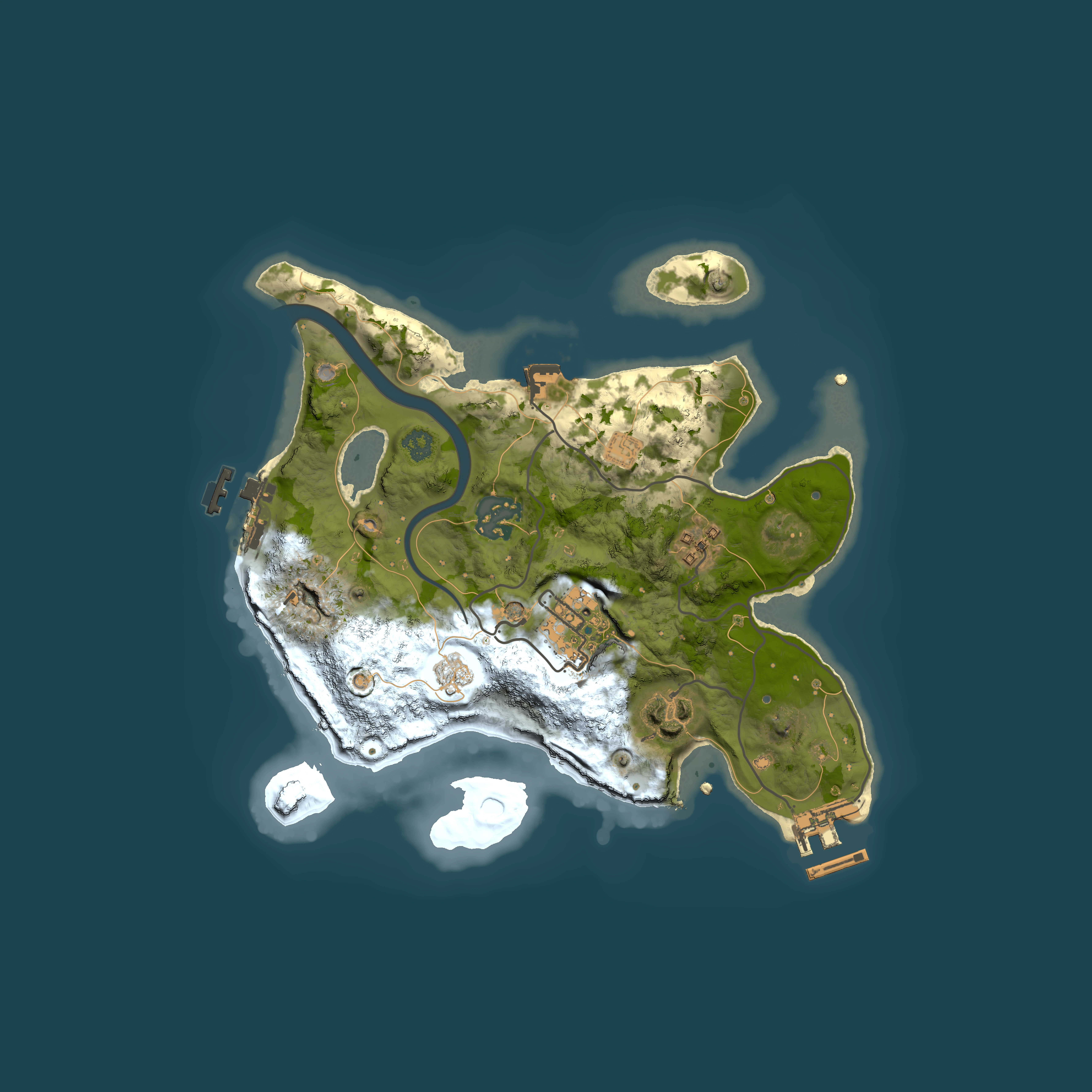 Full top-down render of Rust map seed 192081303, 2500x2500m