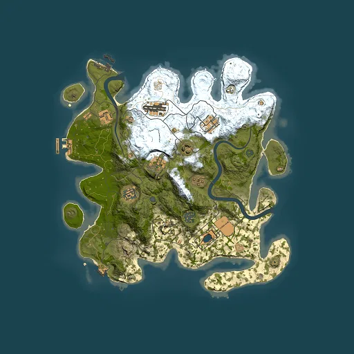 Rust map seed 1026662413, 3500x3500m top-down preview