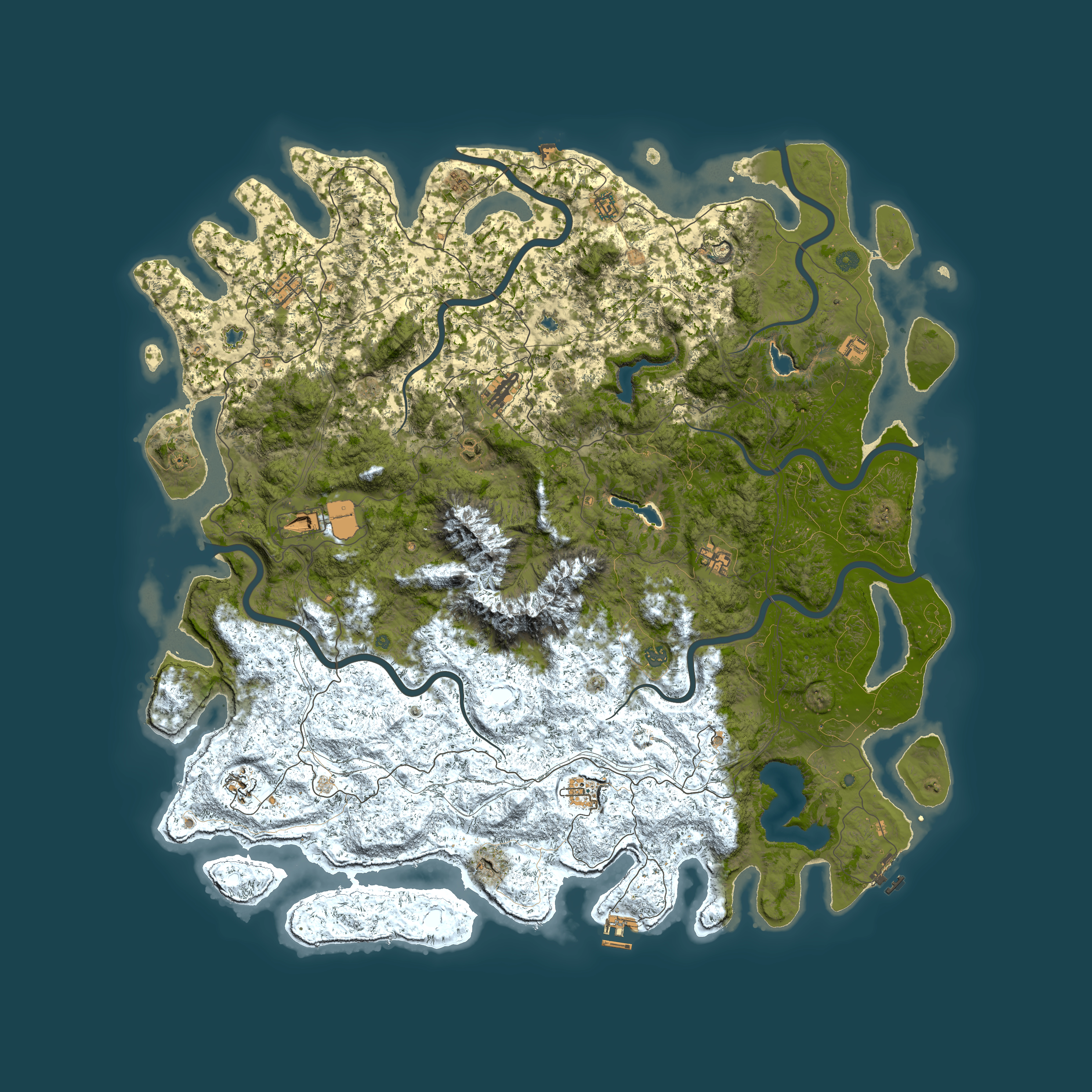 Full top-down render of Rust map seed 1050551338, 6000x6000m