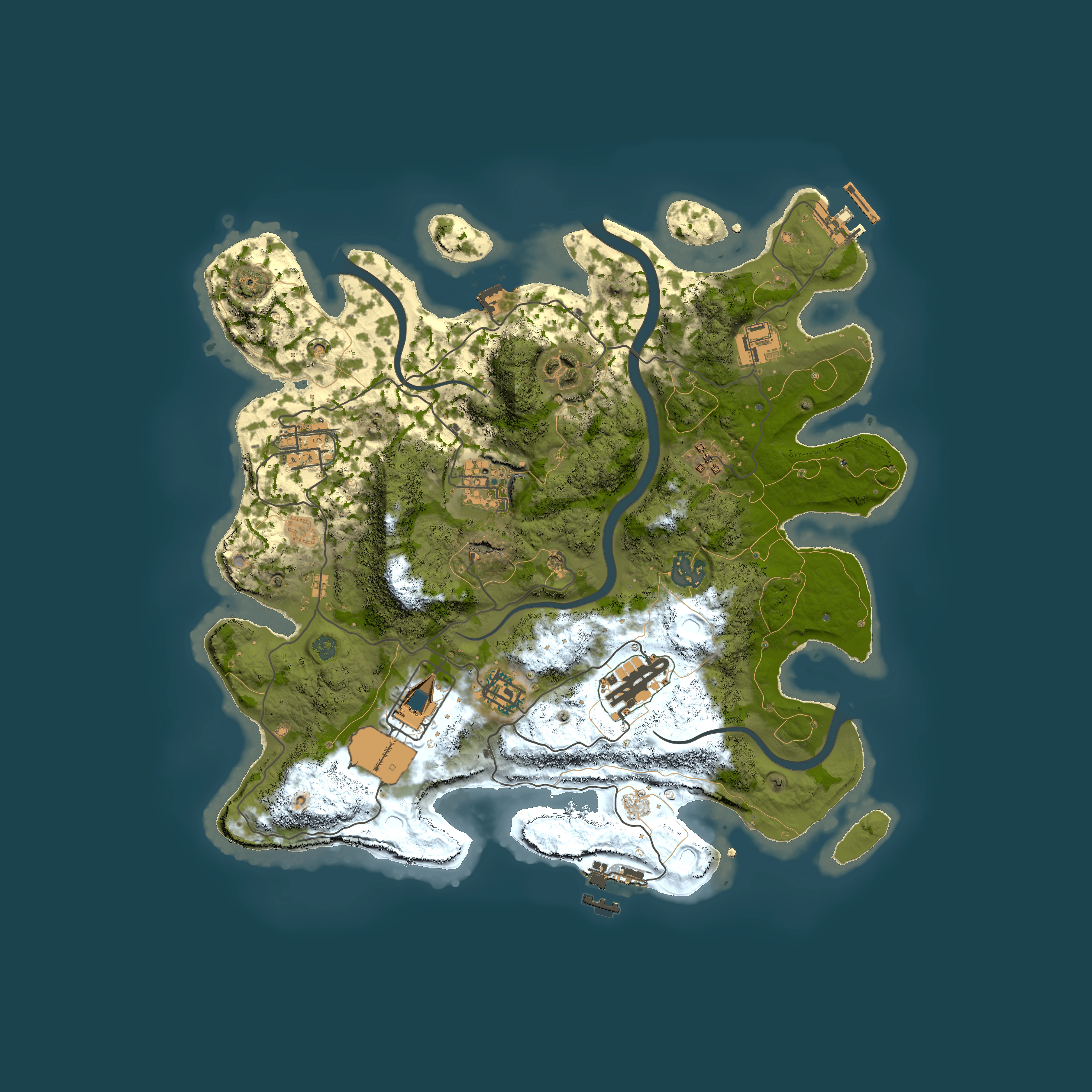 Full top-down render of Rust map seed 1641637985, 3500x3500m