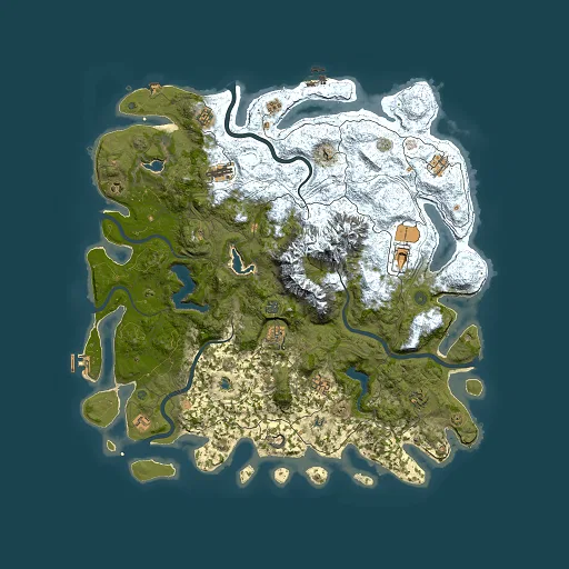Rust map seed 346987607, 5000x5000m top-down preview