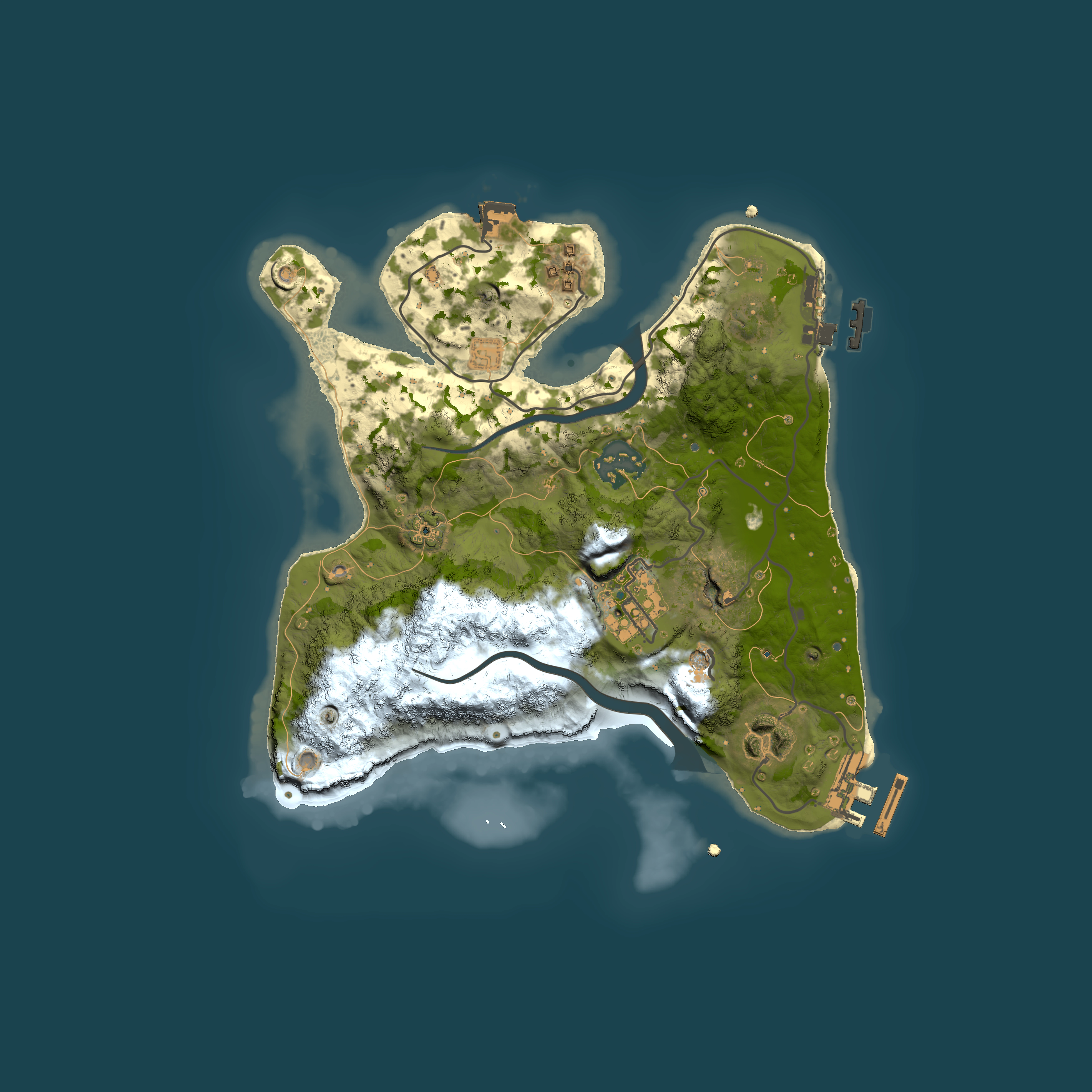 Full top-down render of Rust map seed 1037351587, 2500x2500m