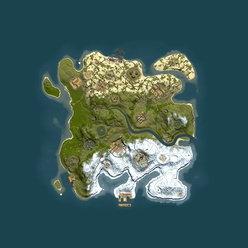 Rust map seed 745084677, 3000x3000m top-down preview
