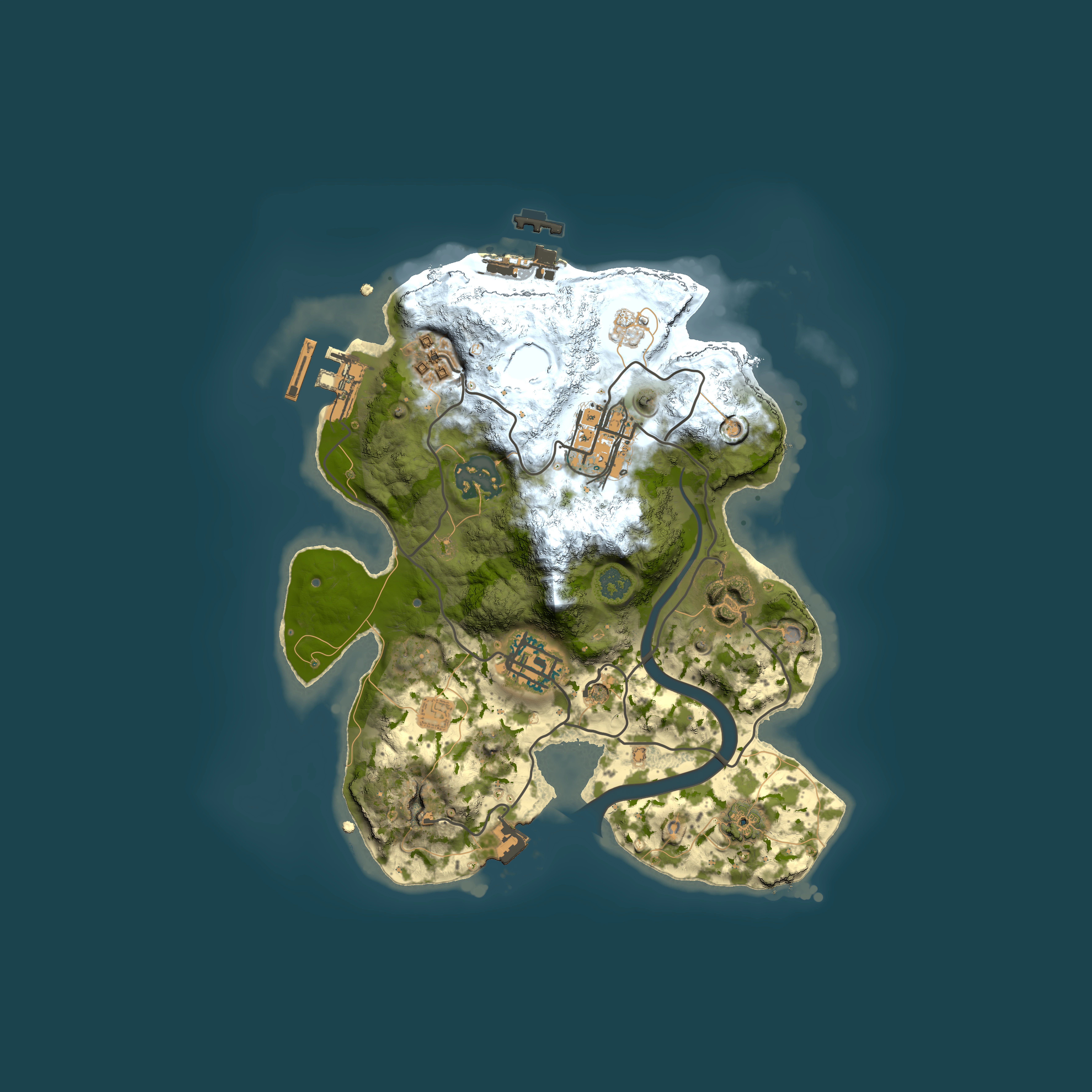 Full top-down render of Rust map seed 1918372274, 2500x2500m