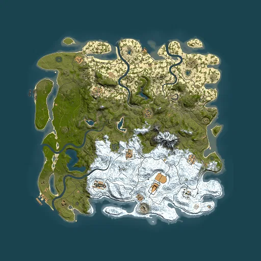 Rust map seed 1240115182, 5000x5000m top-down preview