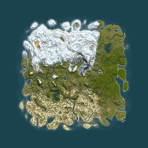 Rust map seed 457960151, 6000x6000m top-down preview
