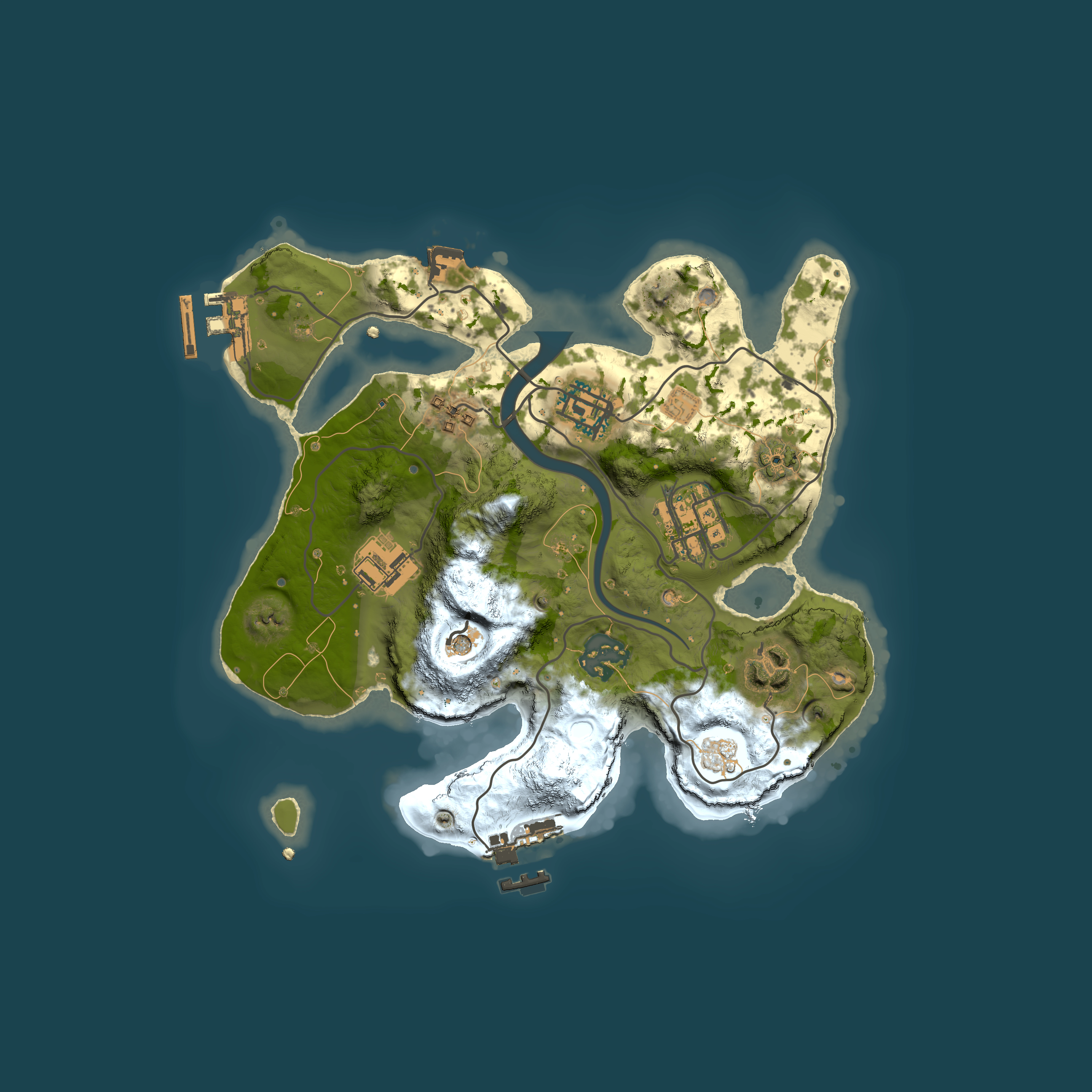 Full top-down render of Rust map seed 640165197, 2500x2500m