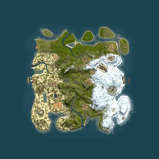 Rust map seed 255126425, 3500x3500m top-down preview