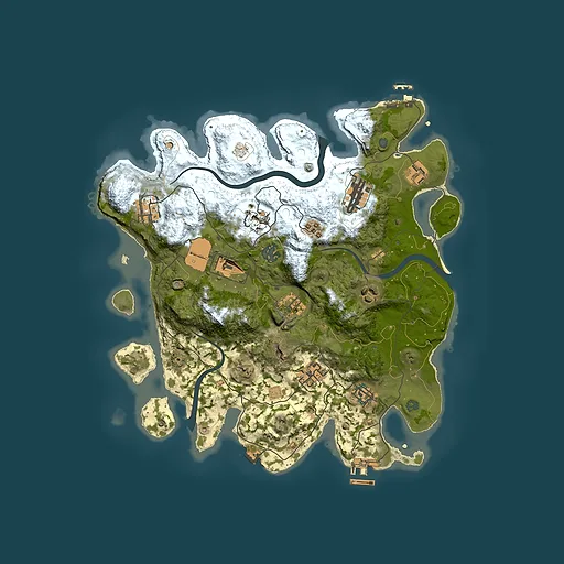 Rust map seed 1280287061, 3500x3500m top-down preview