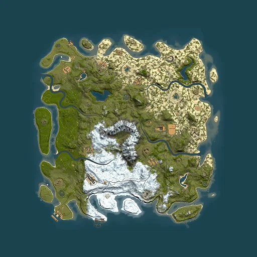 Rust map seed 192653943, 5000x5000m top-down preview