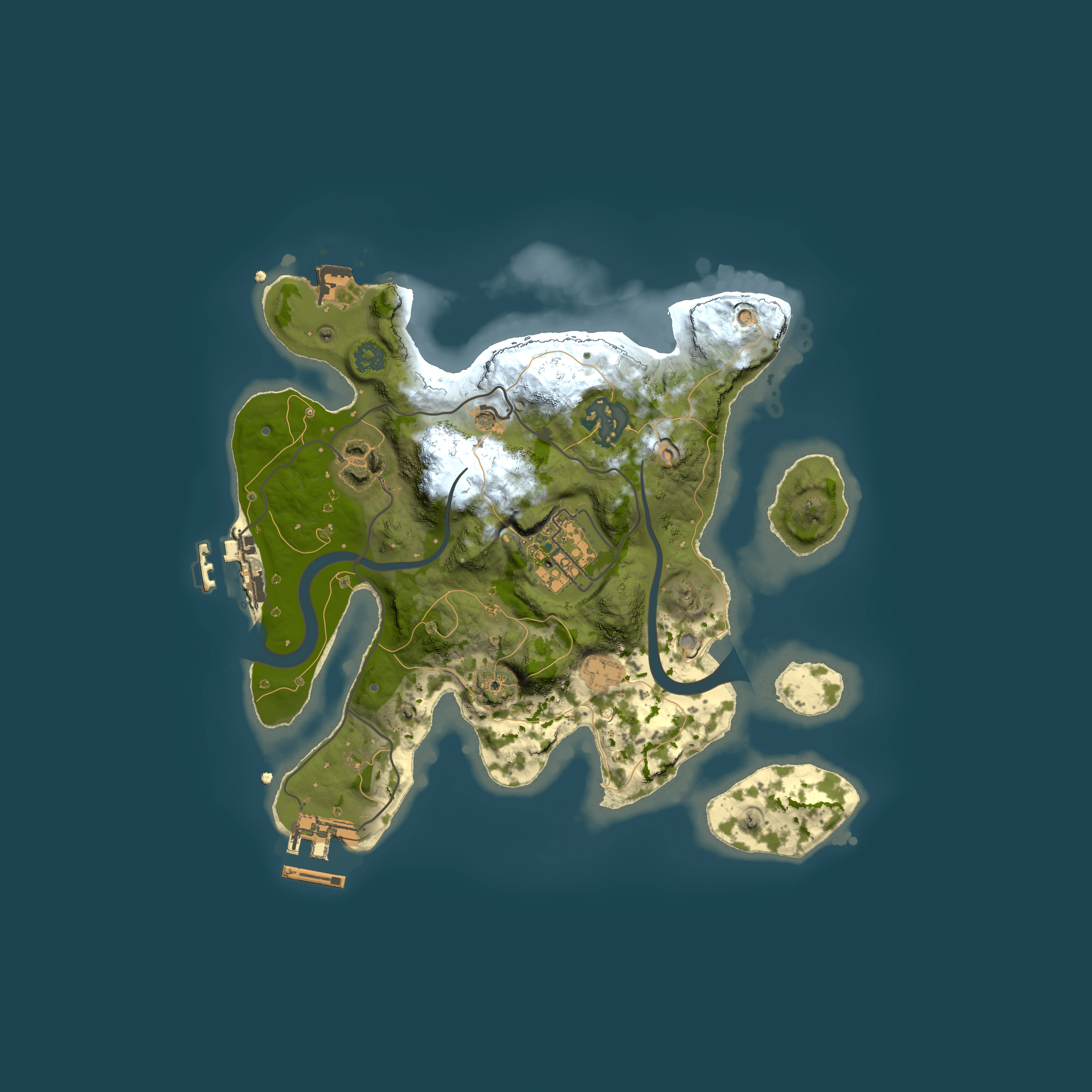 Full top-down render of Rust map seed 1866808109, 2500x2500m