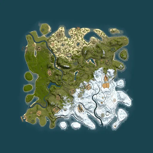 Rust map seed 1495777461, 4500x4500m top-down preview