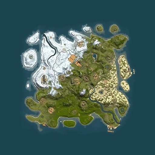 Rust map seed 1363854898, 4000x4000m top-down preview