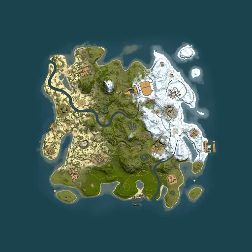 Rust map seed 1141263499, 3500x3500m top-down preview