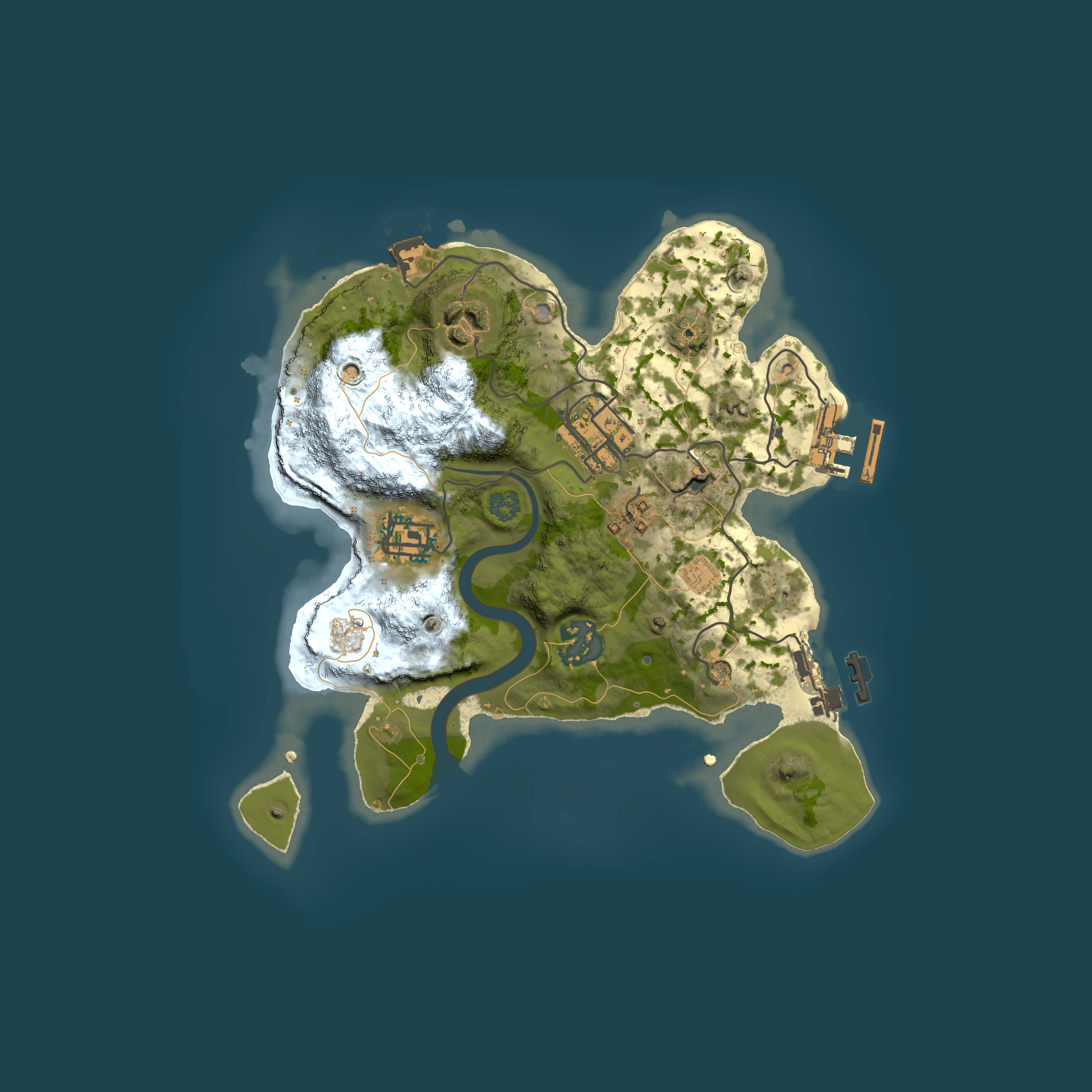 Full top-down render of Rust map seed 519061725, 2500x2500m