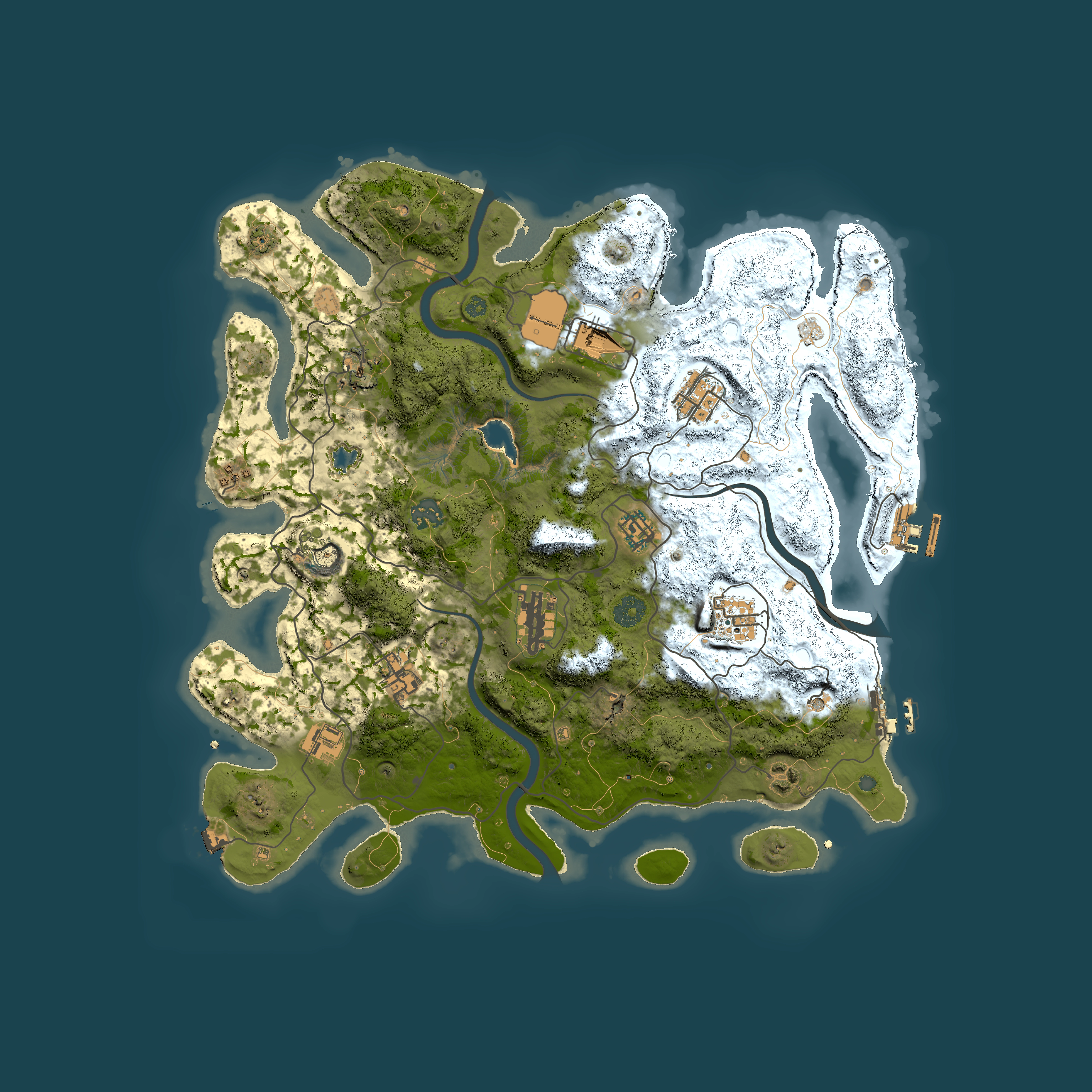 Full top-down render of Rust map seed 1139376618, 4000x4000m