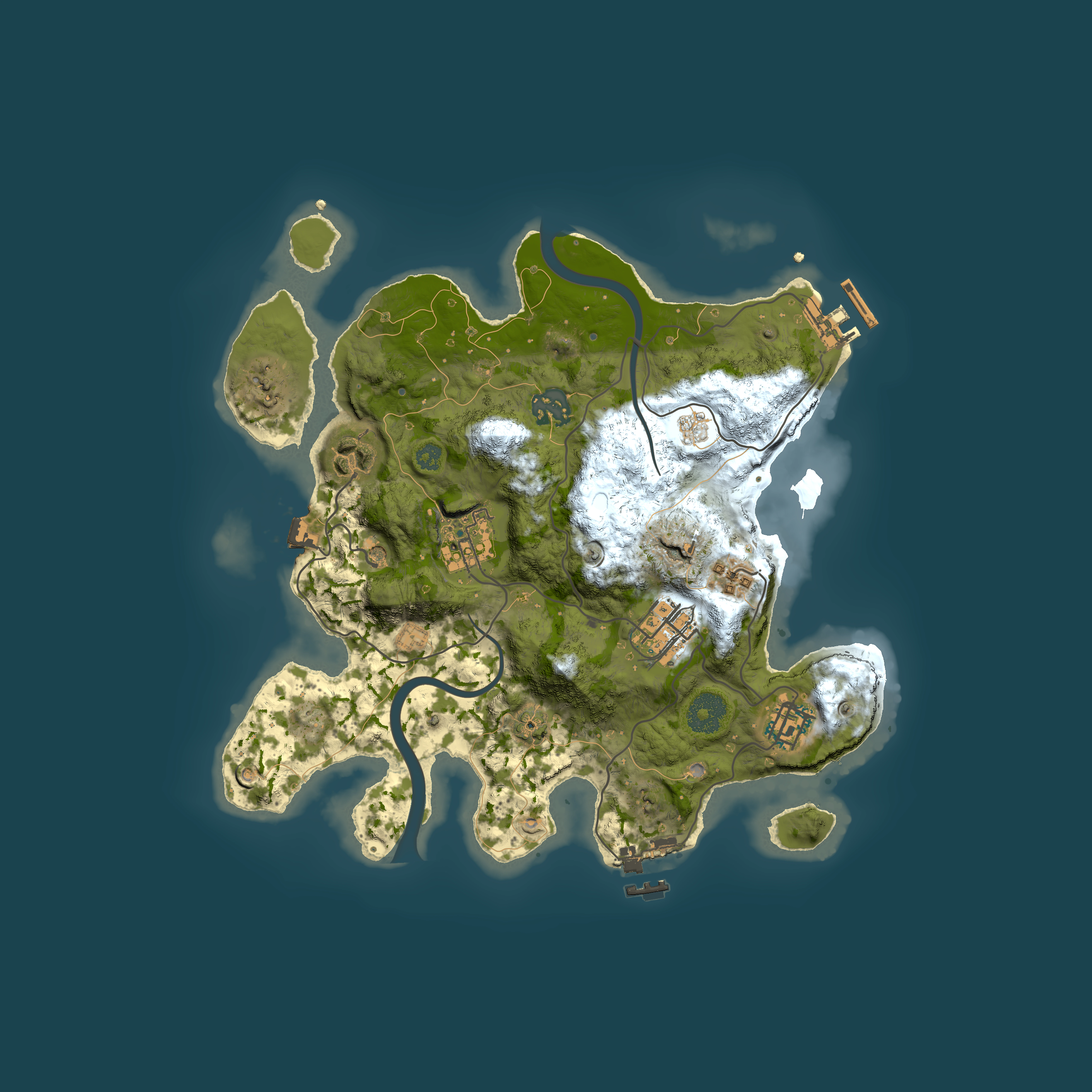 Full top-down render of Rust map seed 248293371, 3000x3000m
