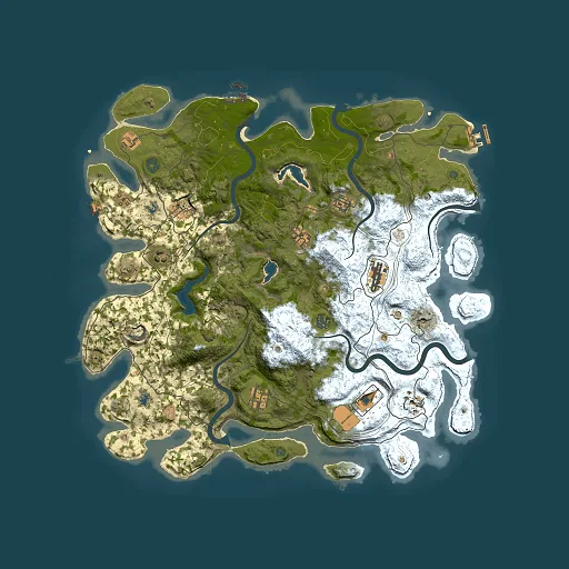 Rust map seed 159263343, 4500x4500m top-down preview