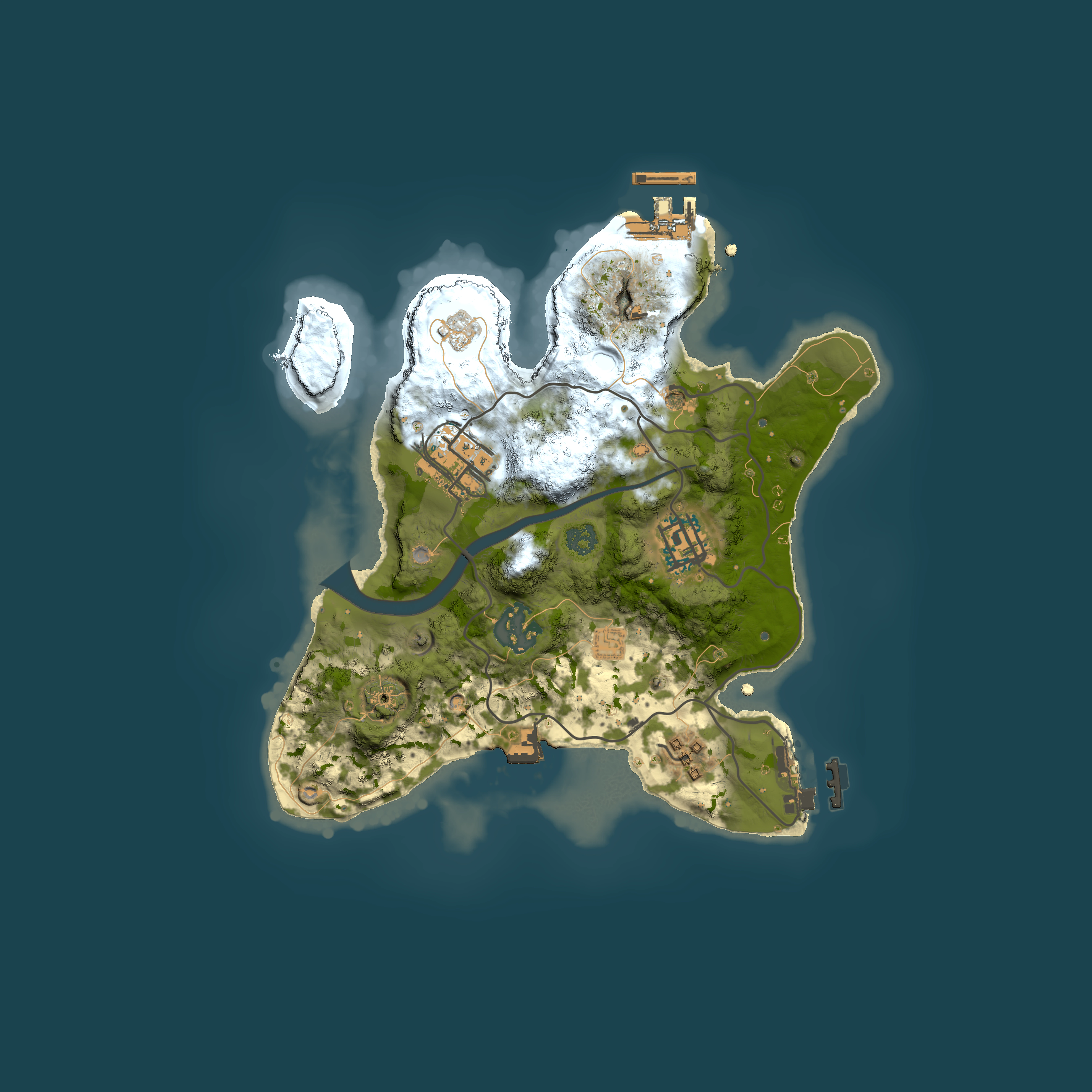 Full top-down render of Rust map seed 199903754, 2500x2500m