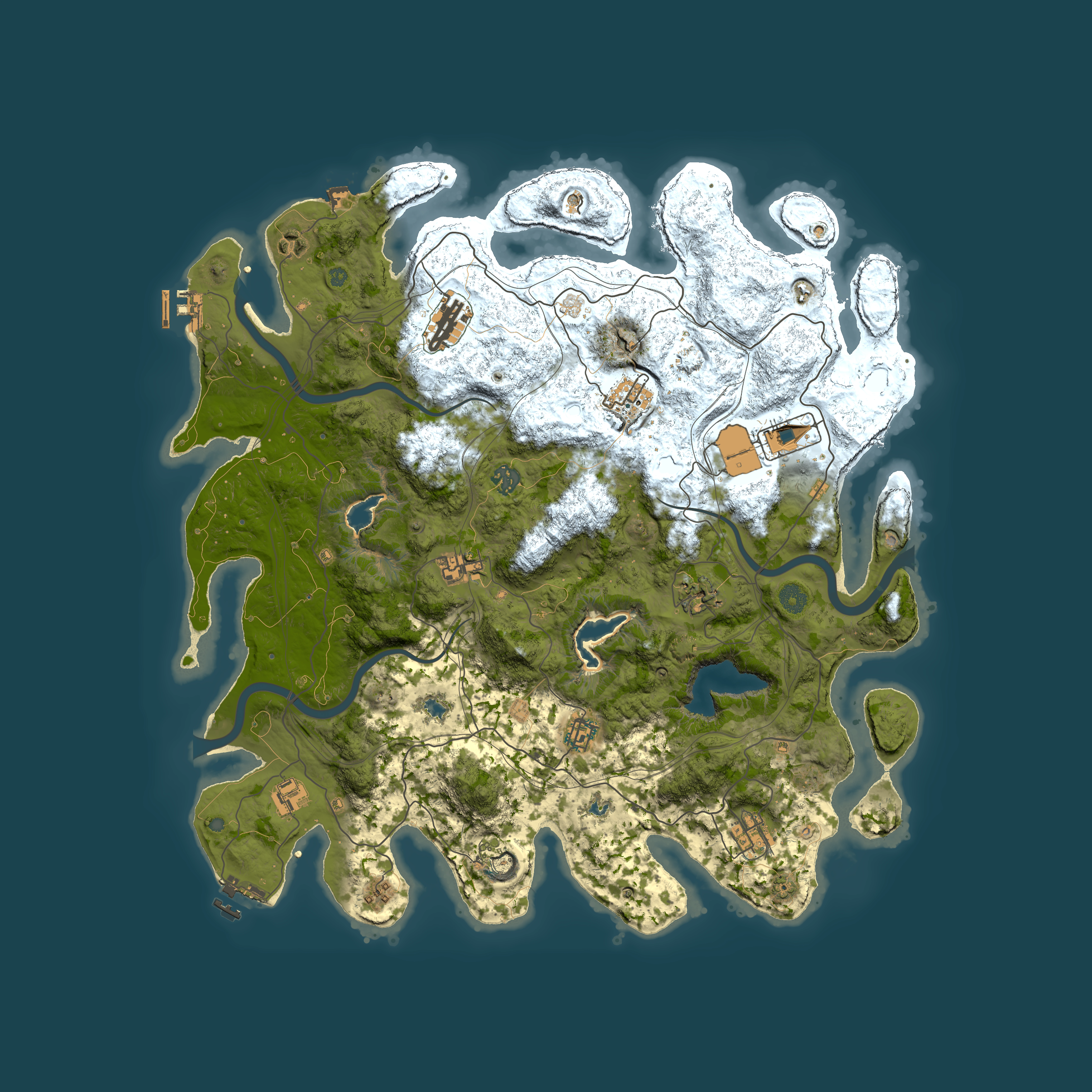 Full top-down render of Rust map seed 1132798851, 4500x4500m