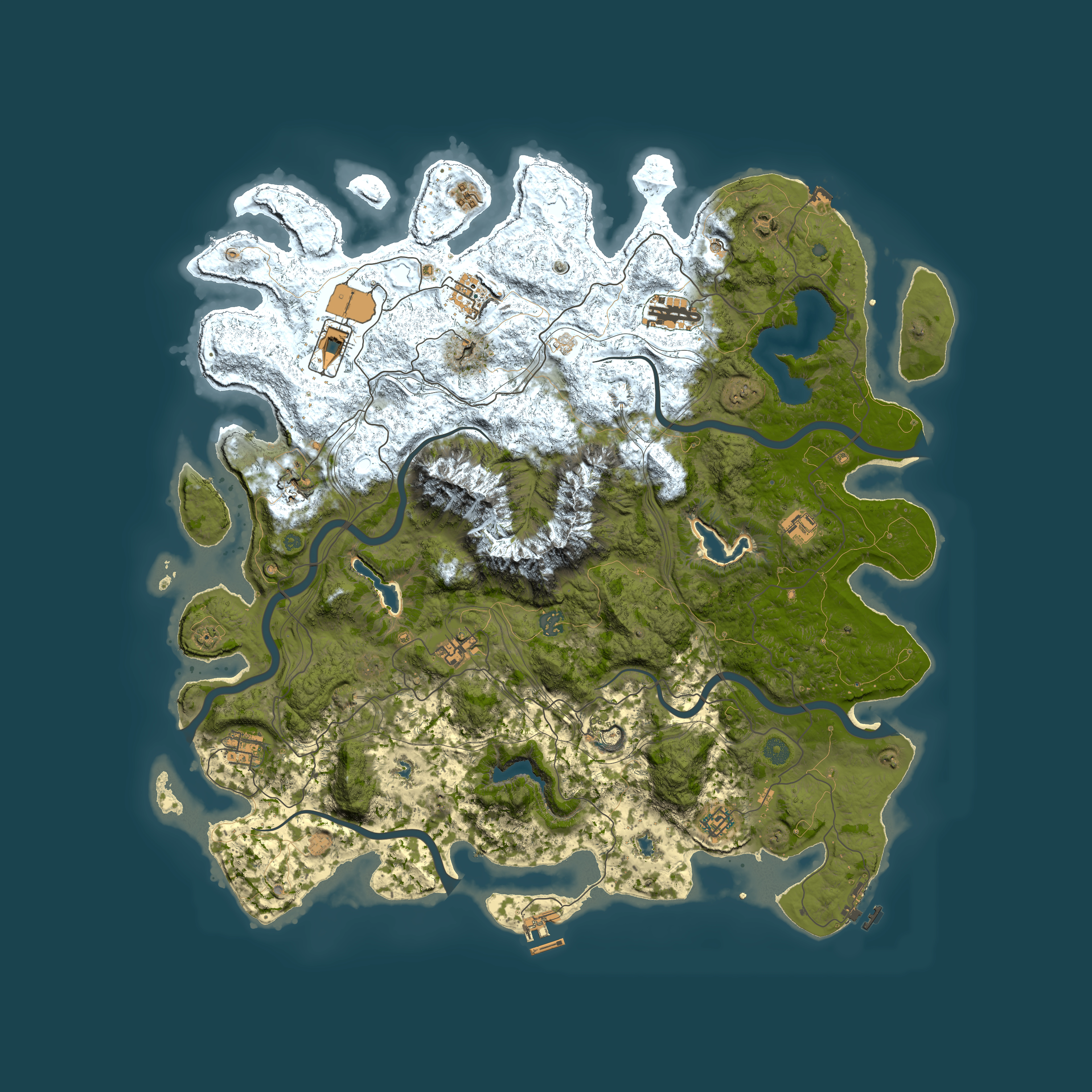 Full top-down render of Rust map seed 1908507215, 5000x5000m