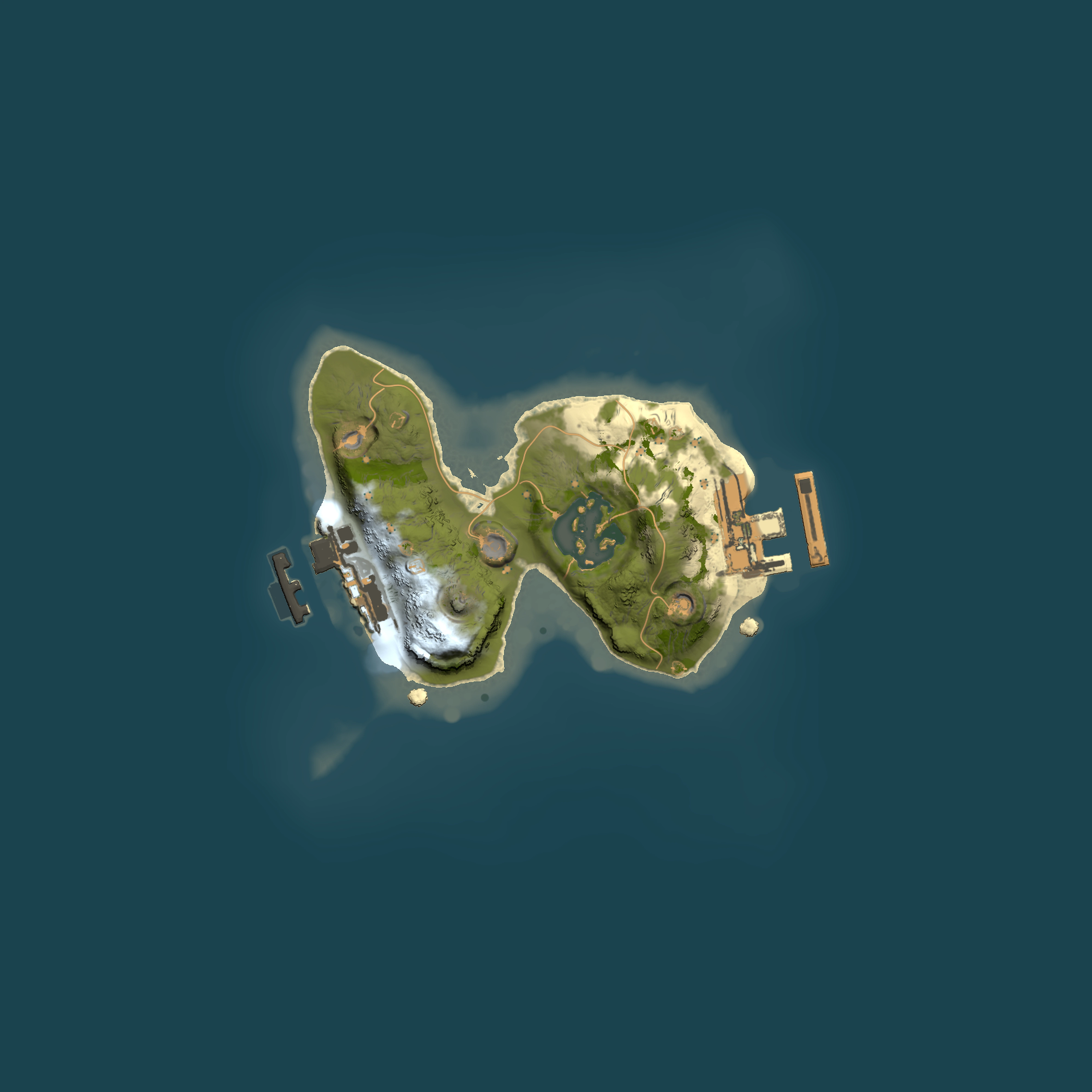 Full top-down render of Rust map seed 1191498455, 1500x1500m