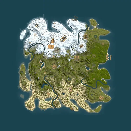 Rust map seed 1365577500, 4500x4500m top-down preview