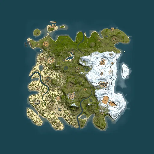 Rust map seed 1674624087, 4000x4000m top-down preview