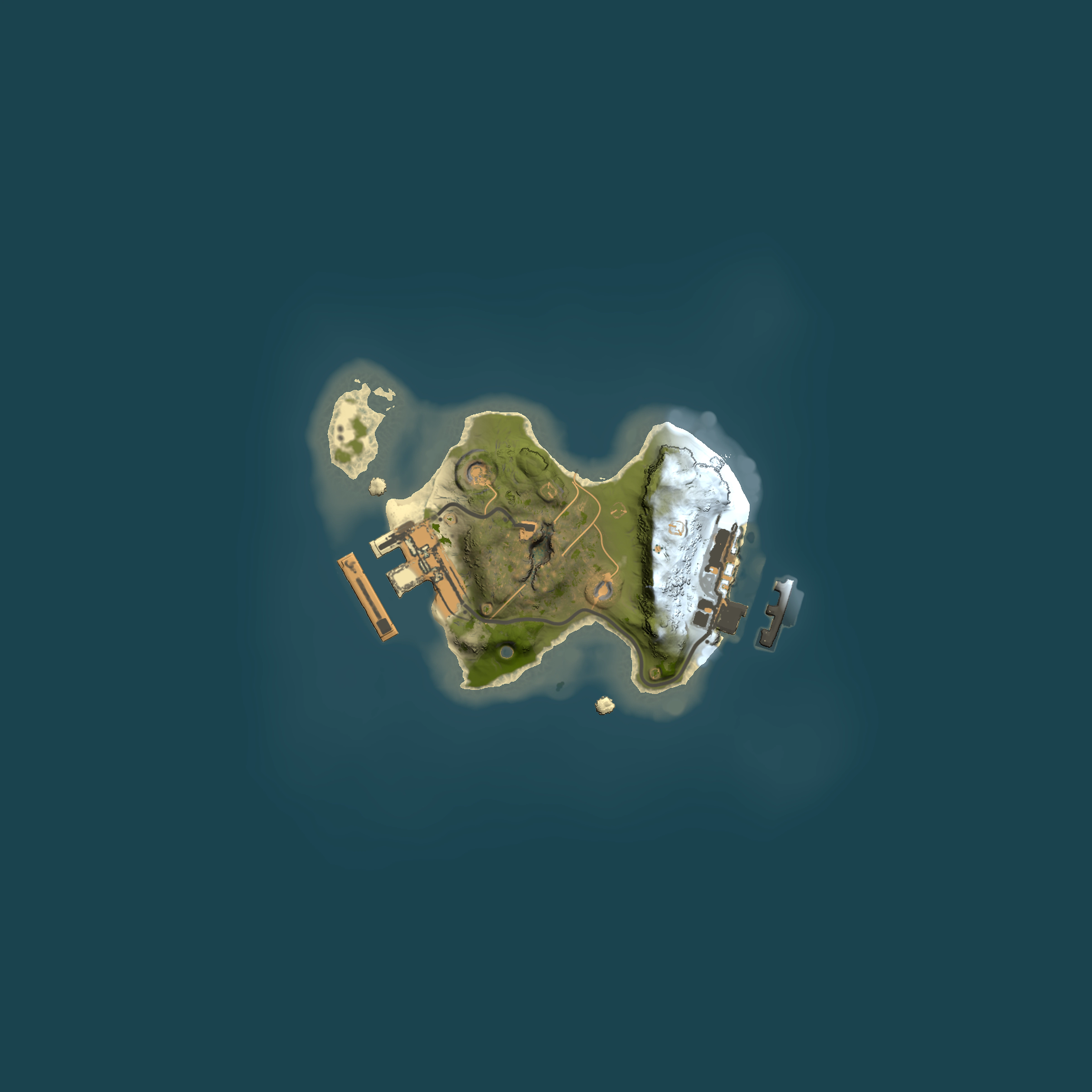 Full top-down render of Rust map seed 1965001445, 1500x1500m