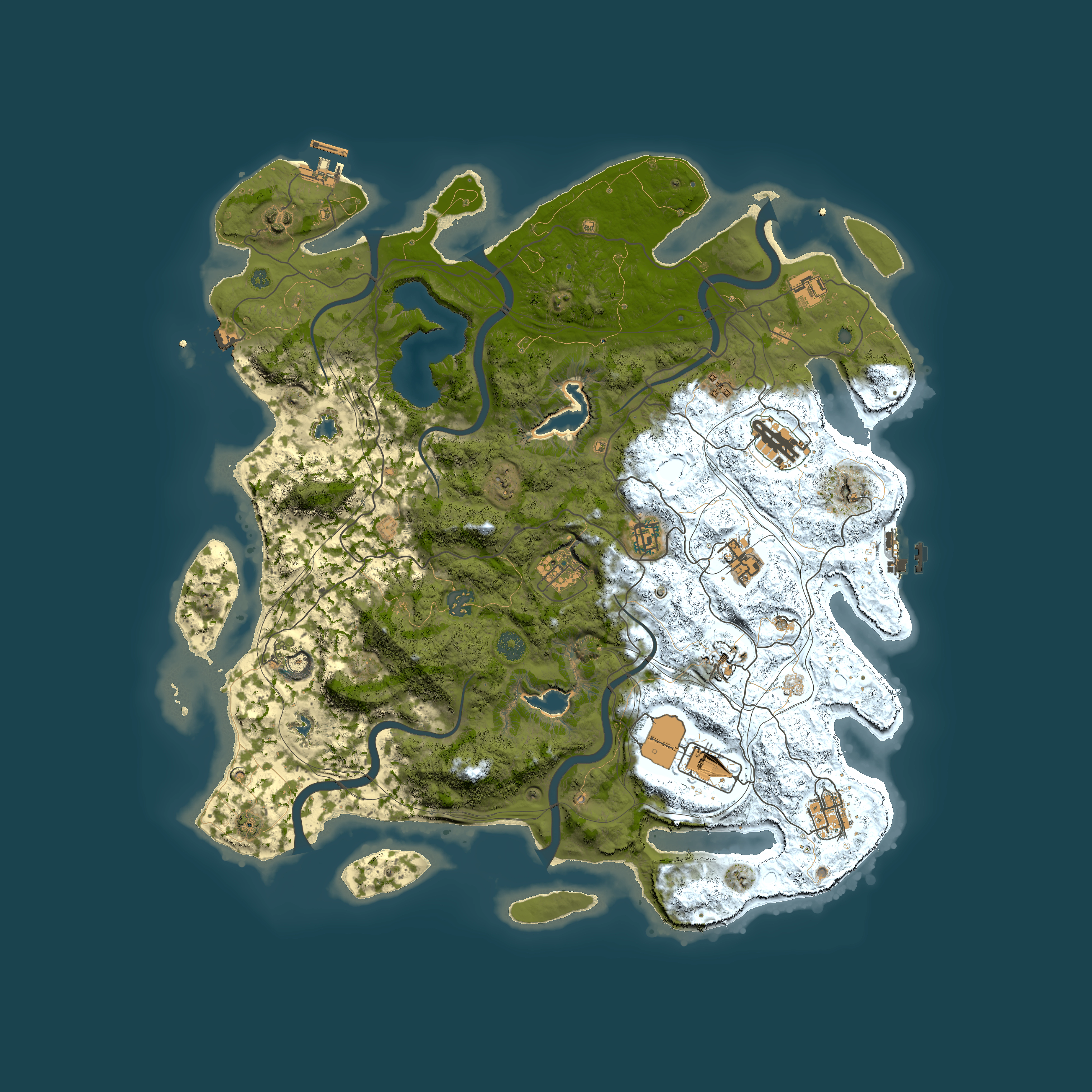 Full top-down render of Rust map seed 1099937018, 4500x4500m