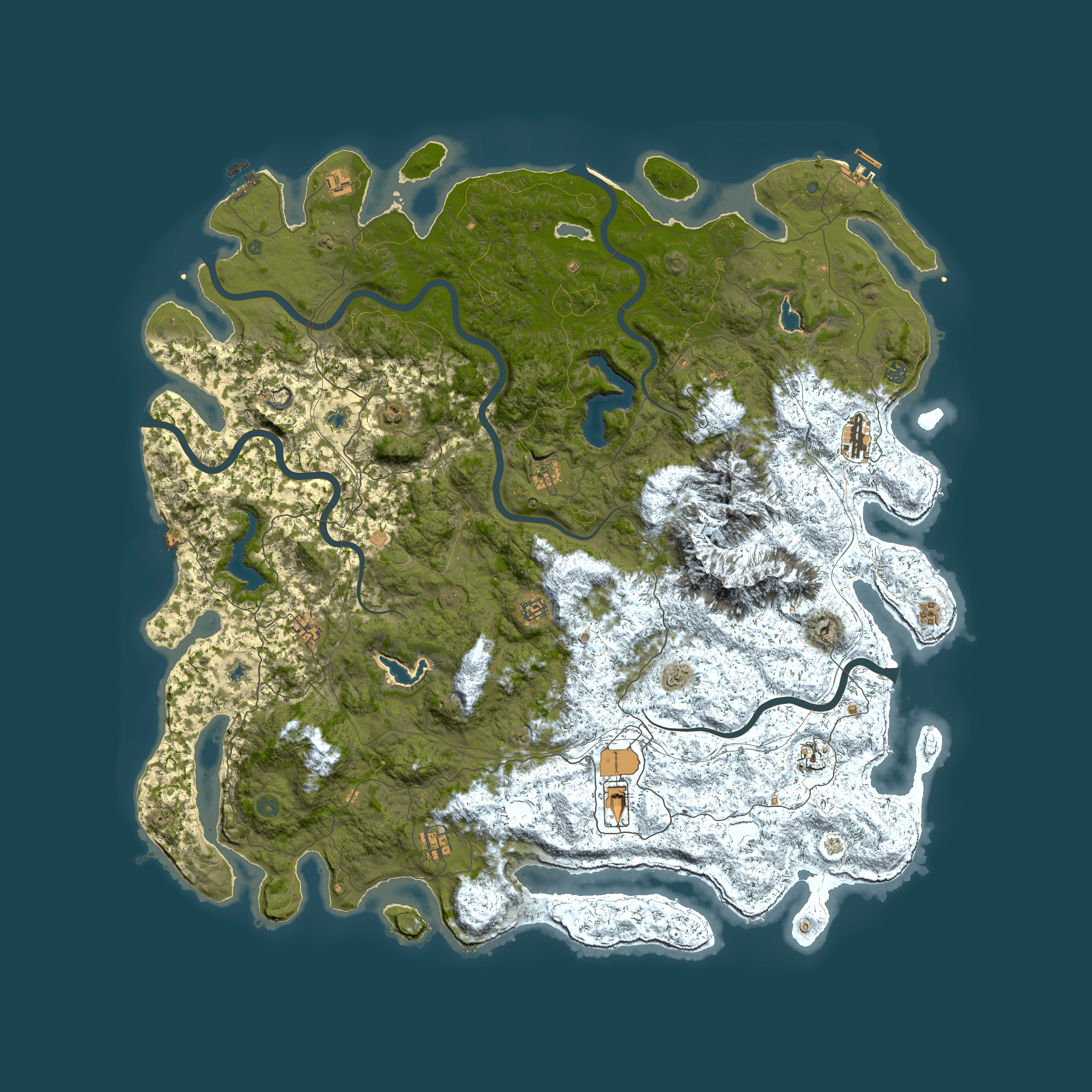 Full top-down render of Rust map seed 340332853, 6000x6000m