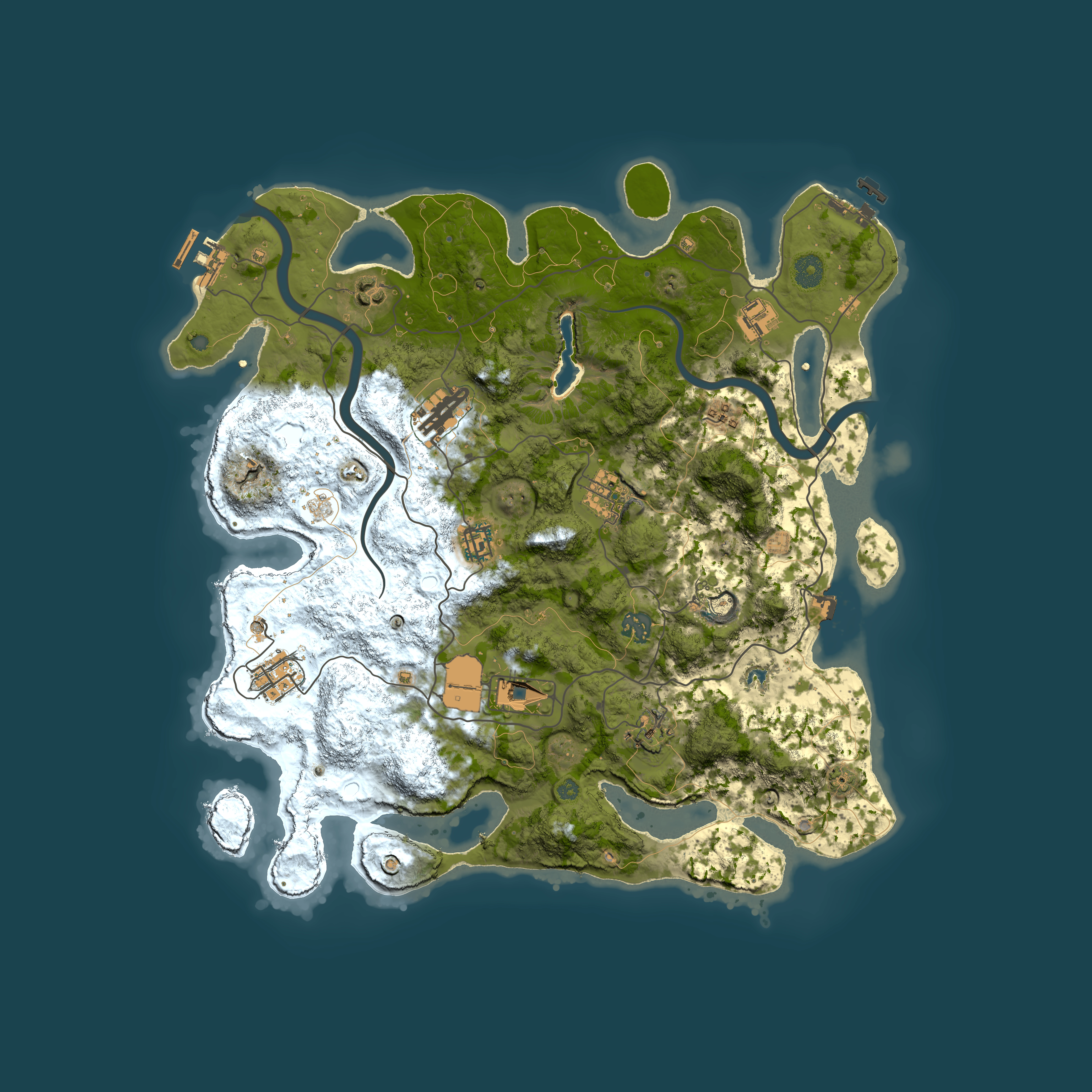 Full top-down render of Rust map seed 591628235, 4000x4000m