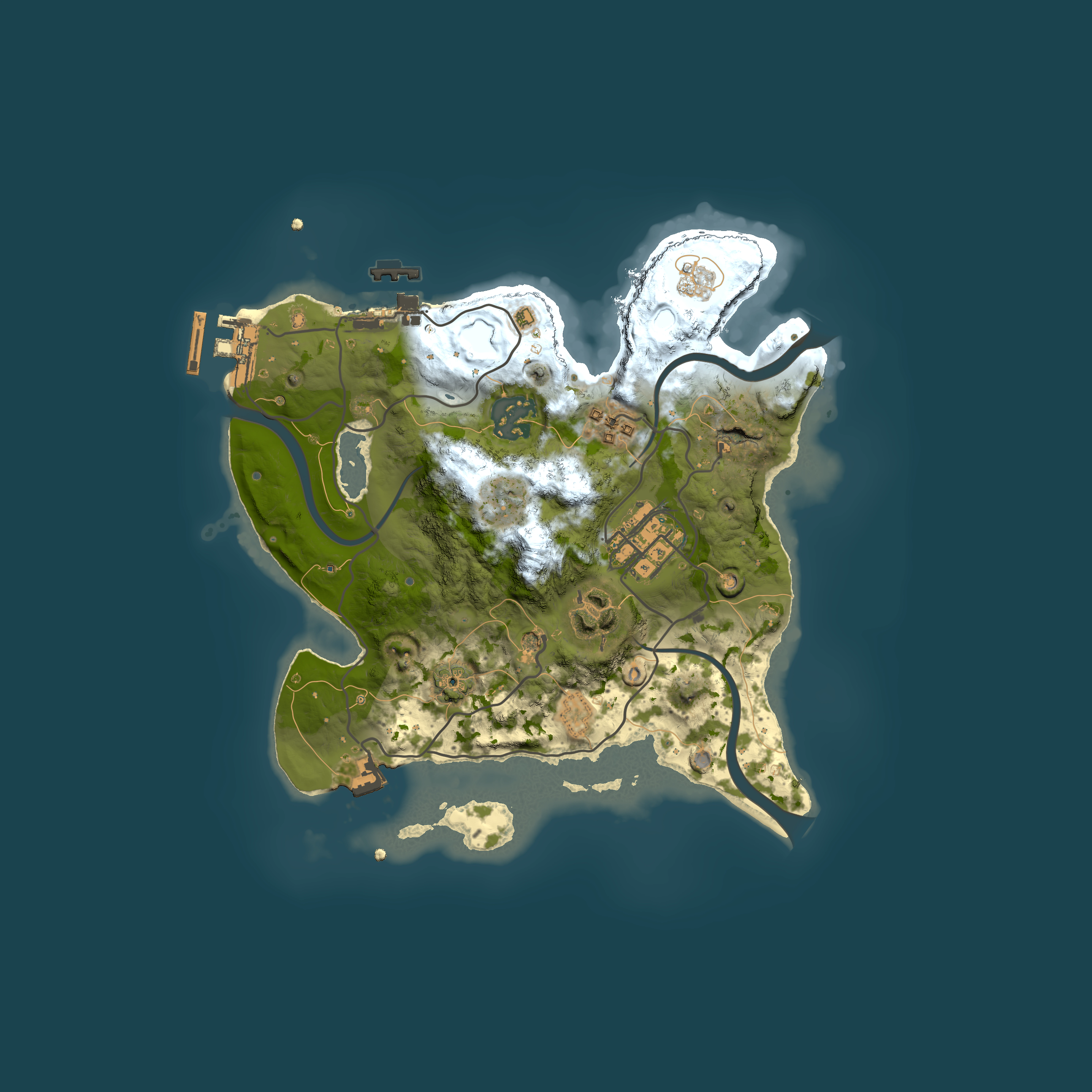Full top-down render of Rust map seed 2061479775, 2500x2500m