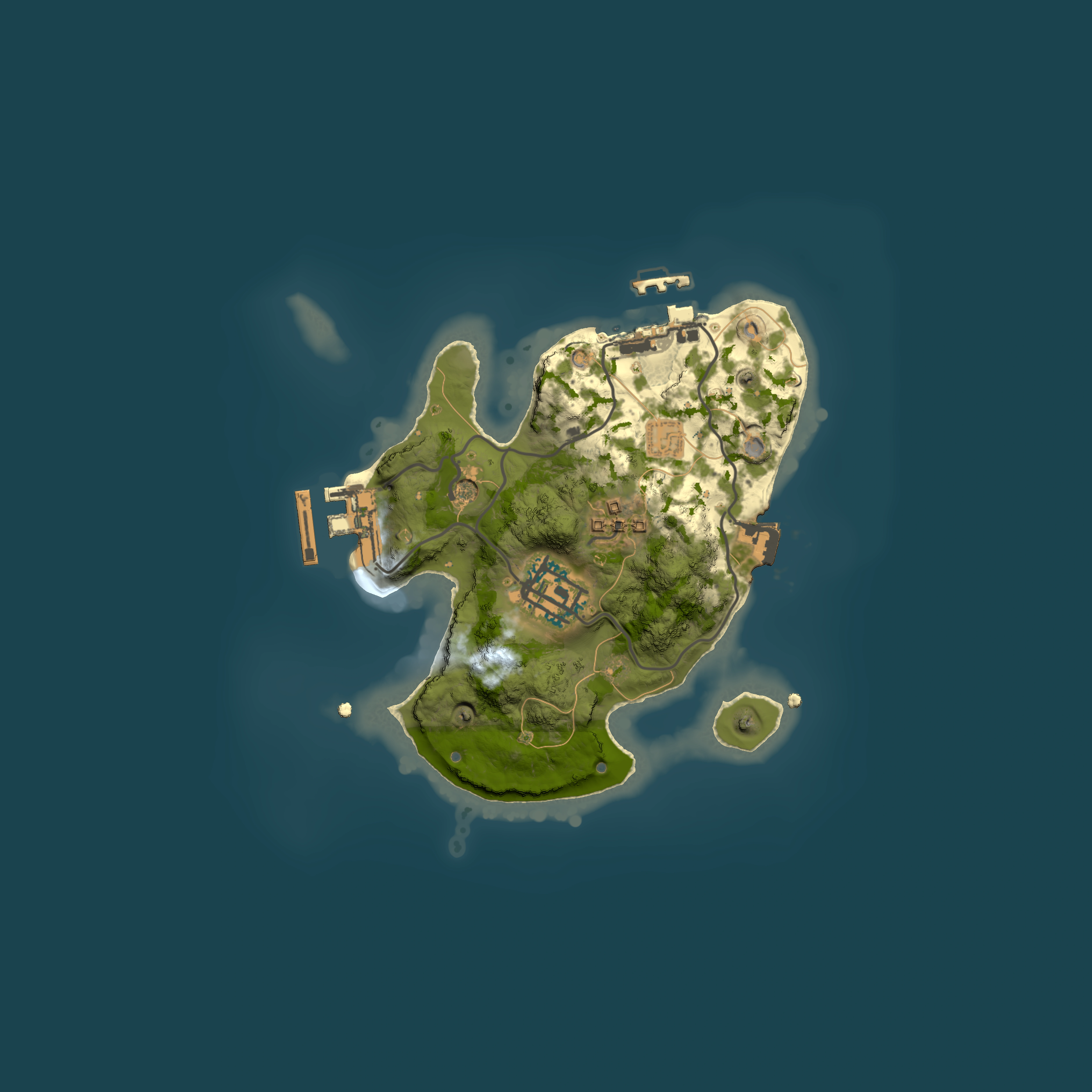 Full top-down render of Rust map seed 1636742844, 2000x2000m