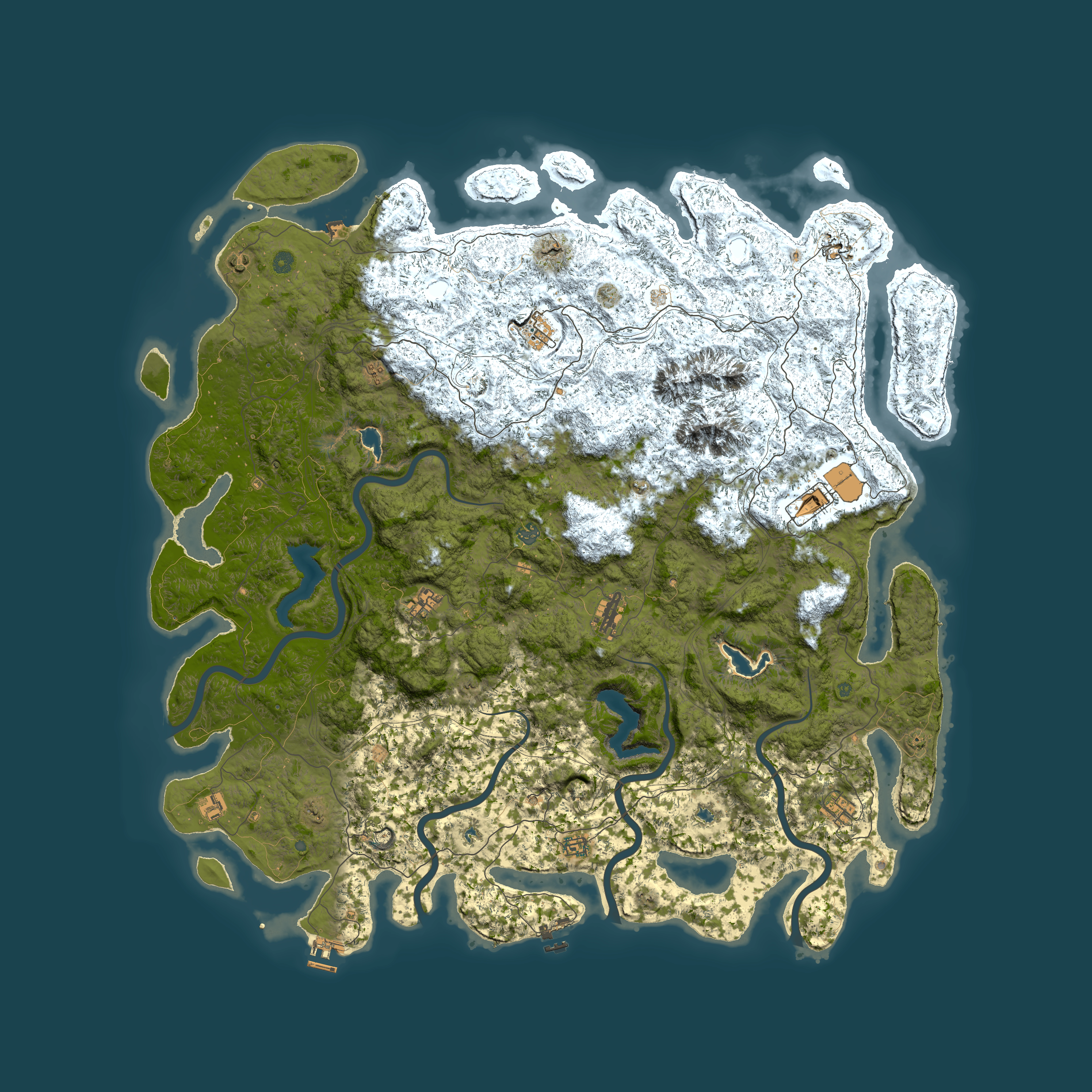 Full top-down render of Rust map seed 597276579, 6000x6000m