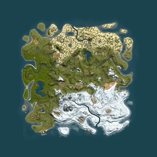 Rust map seed 418695454, 5000x5000m top-down preview