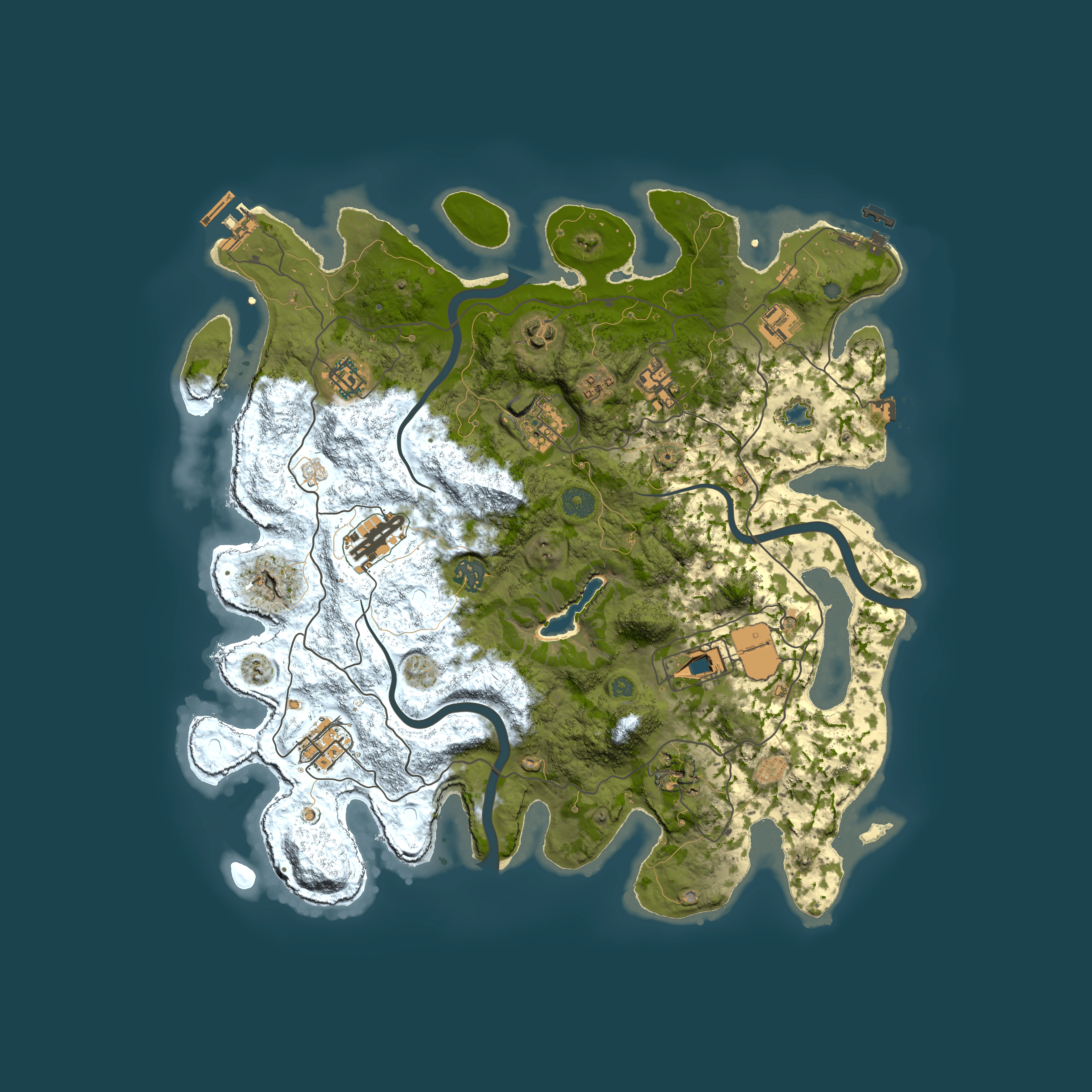Full top-down render of Rust map seed 627482919, 4000x4000m