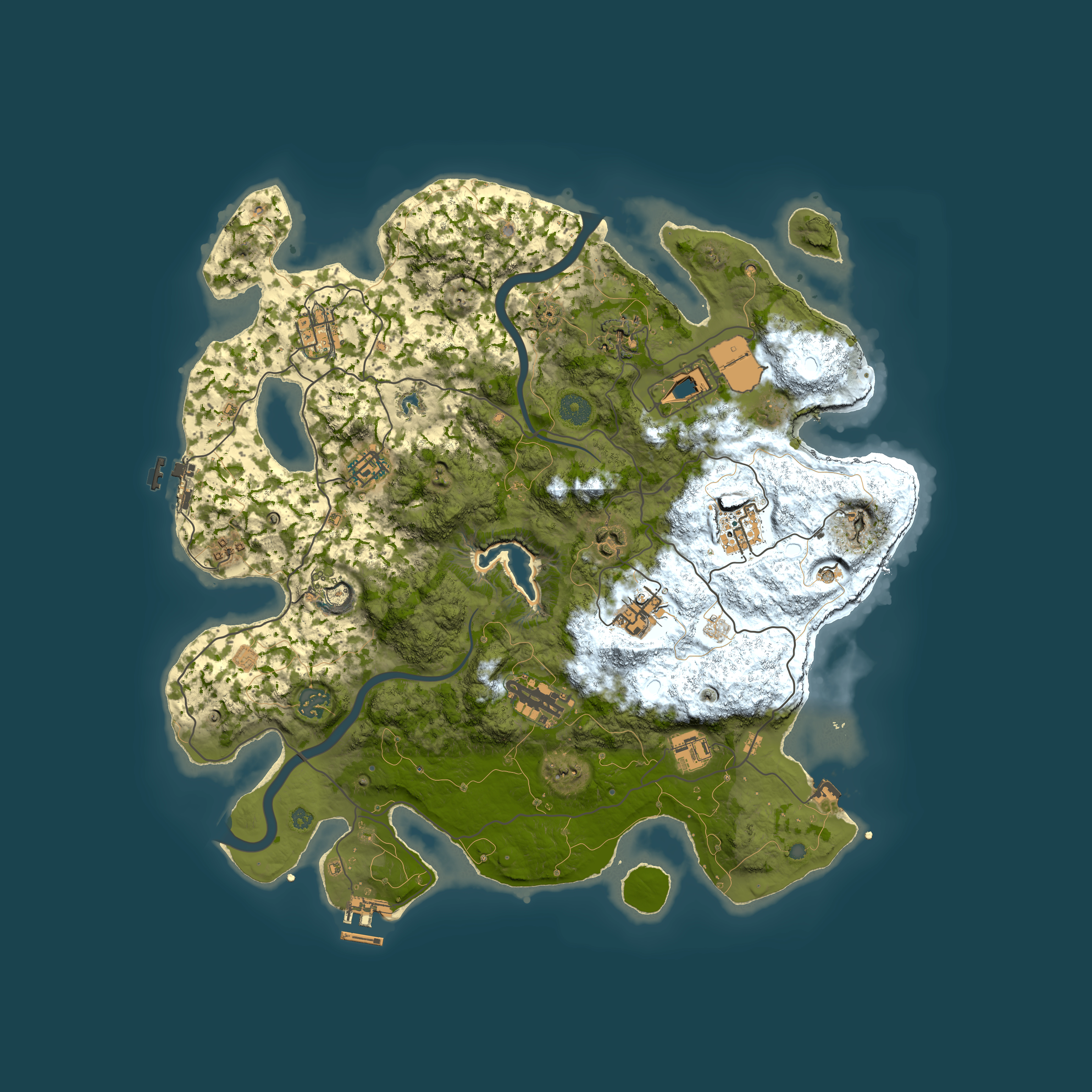 Full top-down render of Rust map seed 468410091, 4000x4000m
