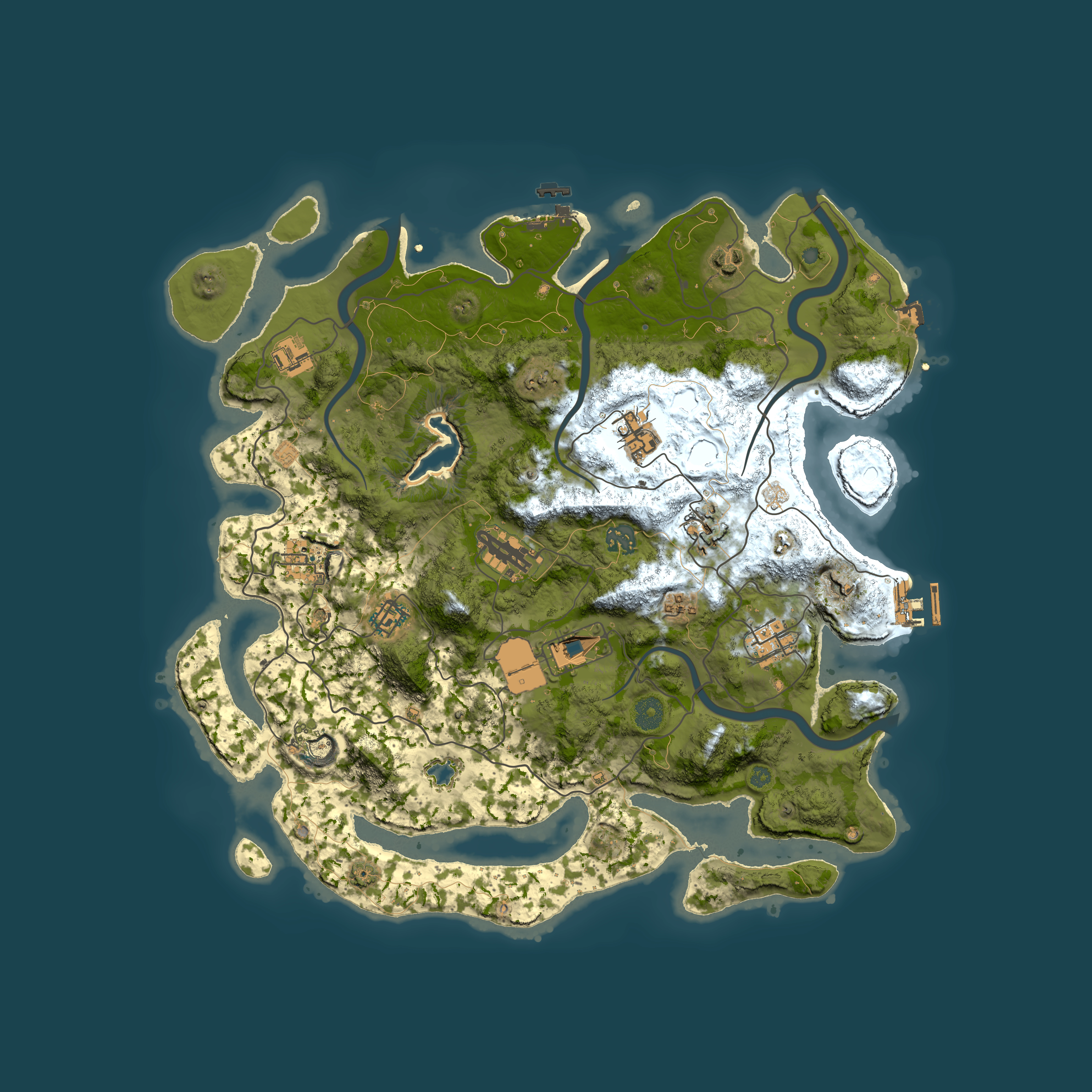 Full top-down render of Rust map seed 1043573443, 4000x4000m