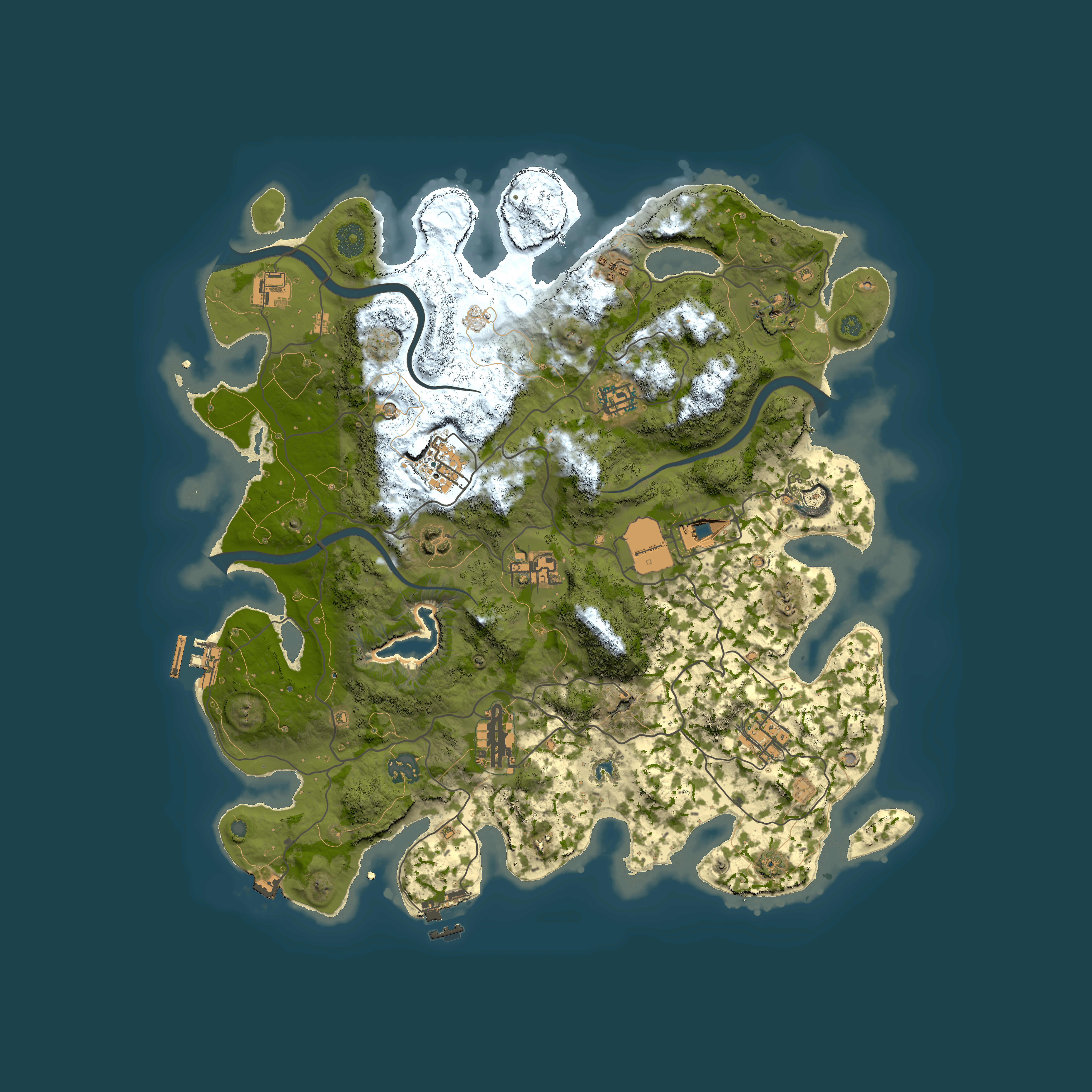 Full top-down render of Rust map seed 1341974659, 4000x4000m
