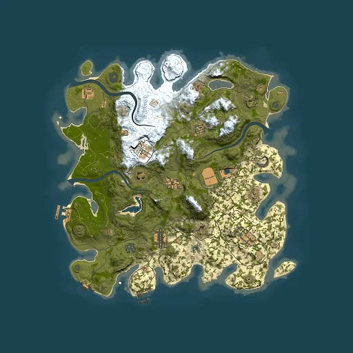 Rust map seed 1341974659, 4000x4000m top-down preview