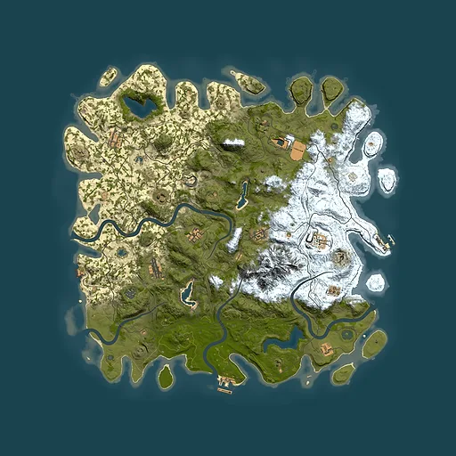 Rust map seed 1261581317, 5000x5000m top-down preview