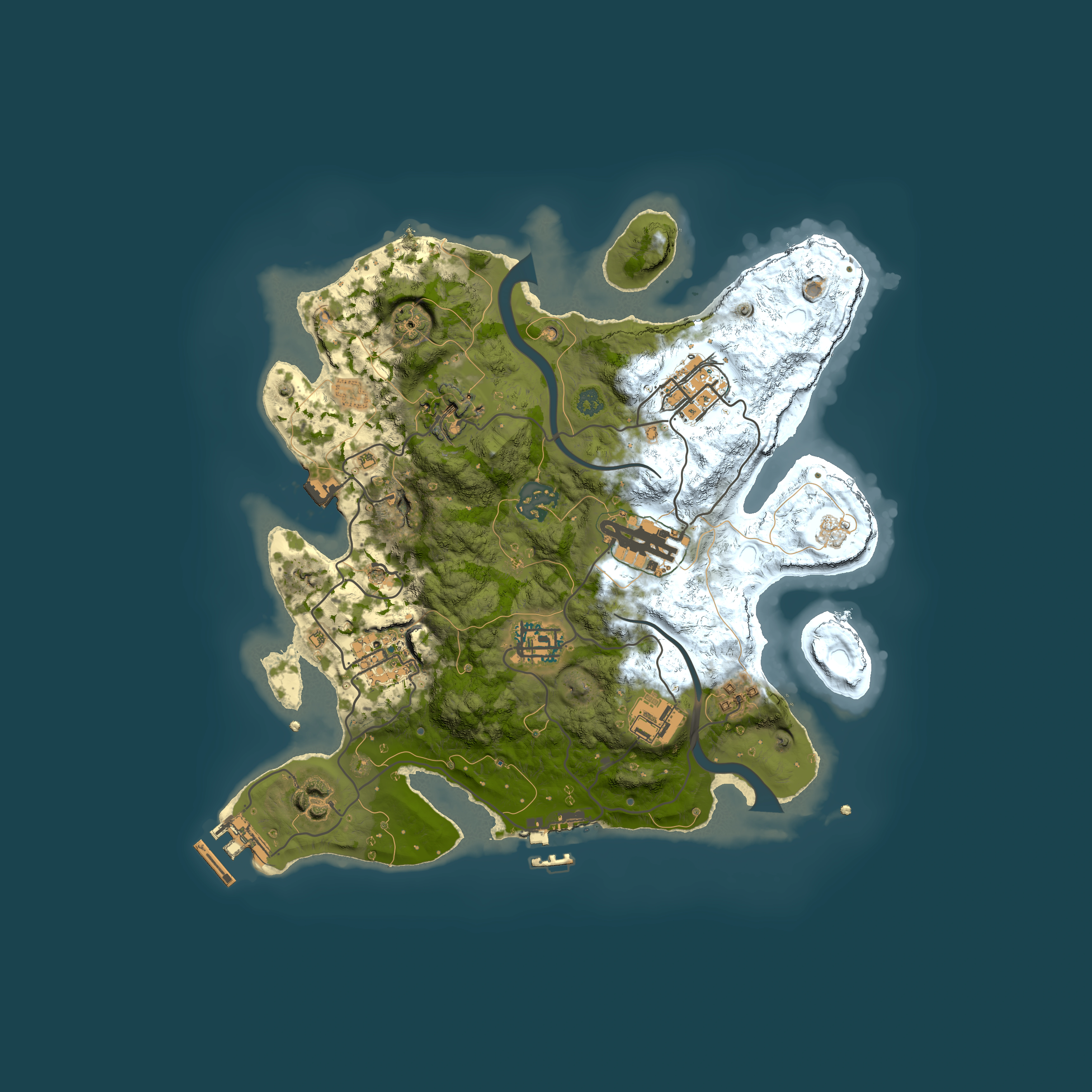 Full top-down render of Rust map seed 469048142, 3000x3000m