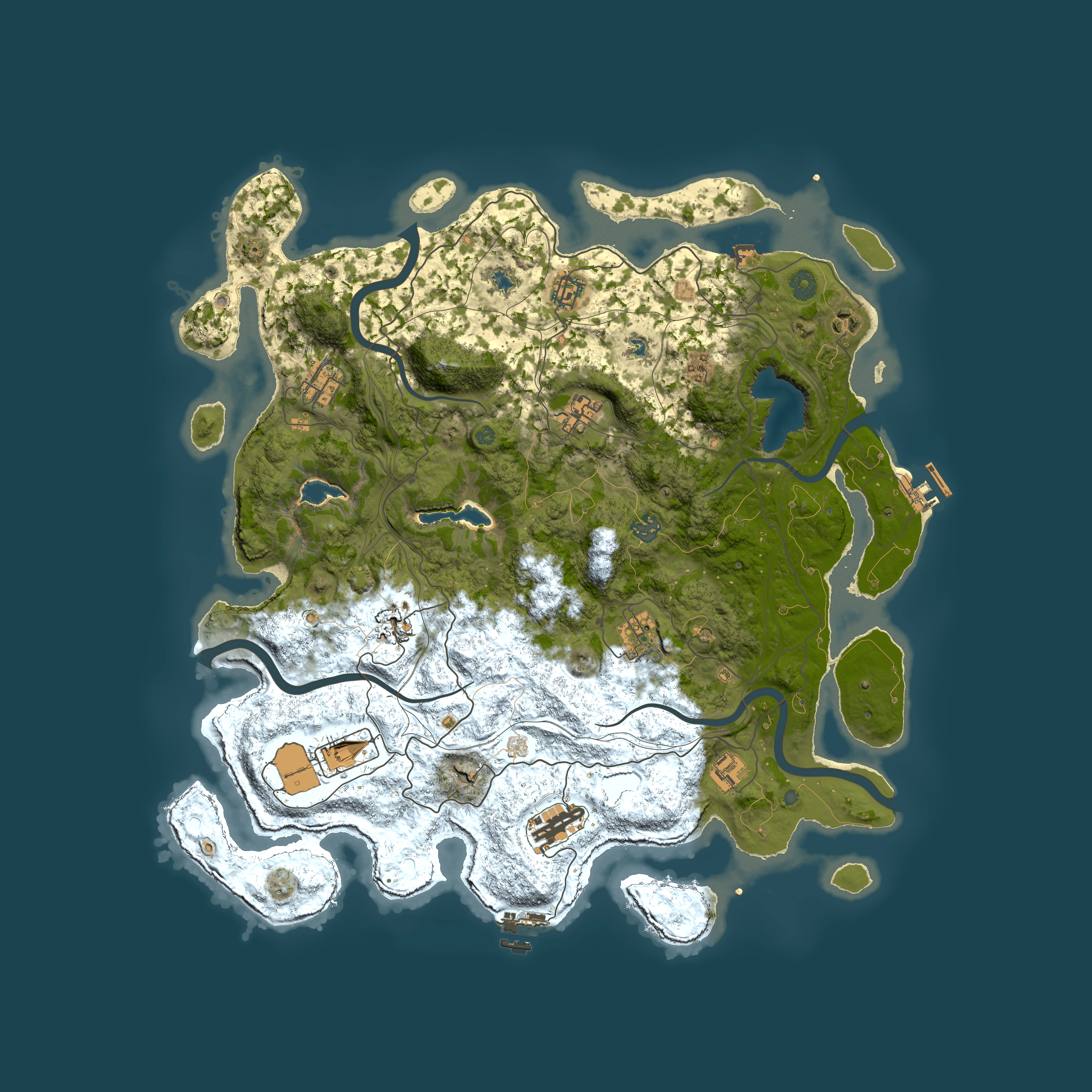 Full top-down render of Rust map seed 1409007362, 4500x4500m