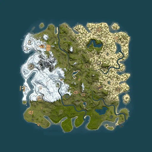 Rust map seed 1636843302, 5000x5000m top-down preview