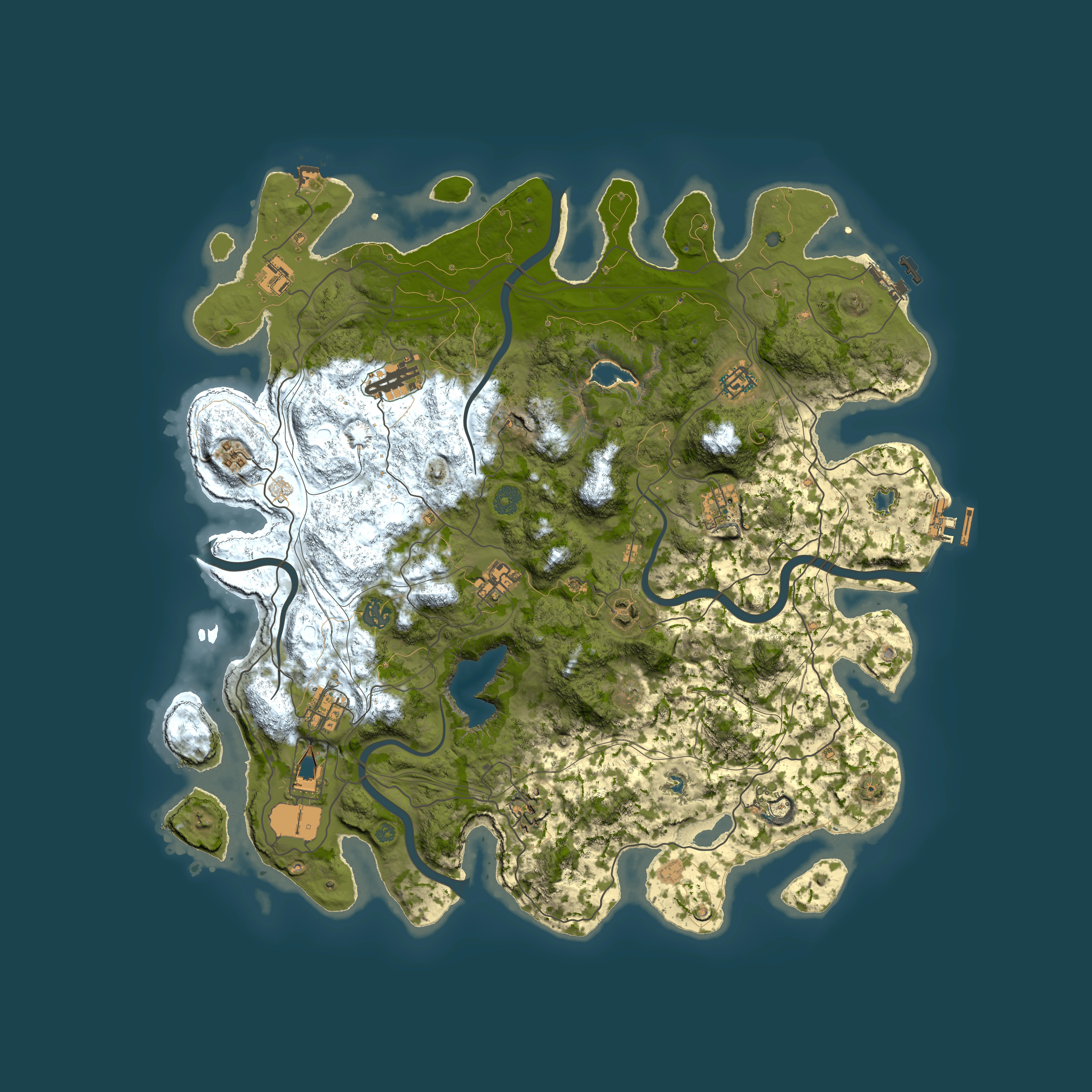Full top-down render of Rust map seed 388448935, 4500x4500m