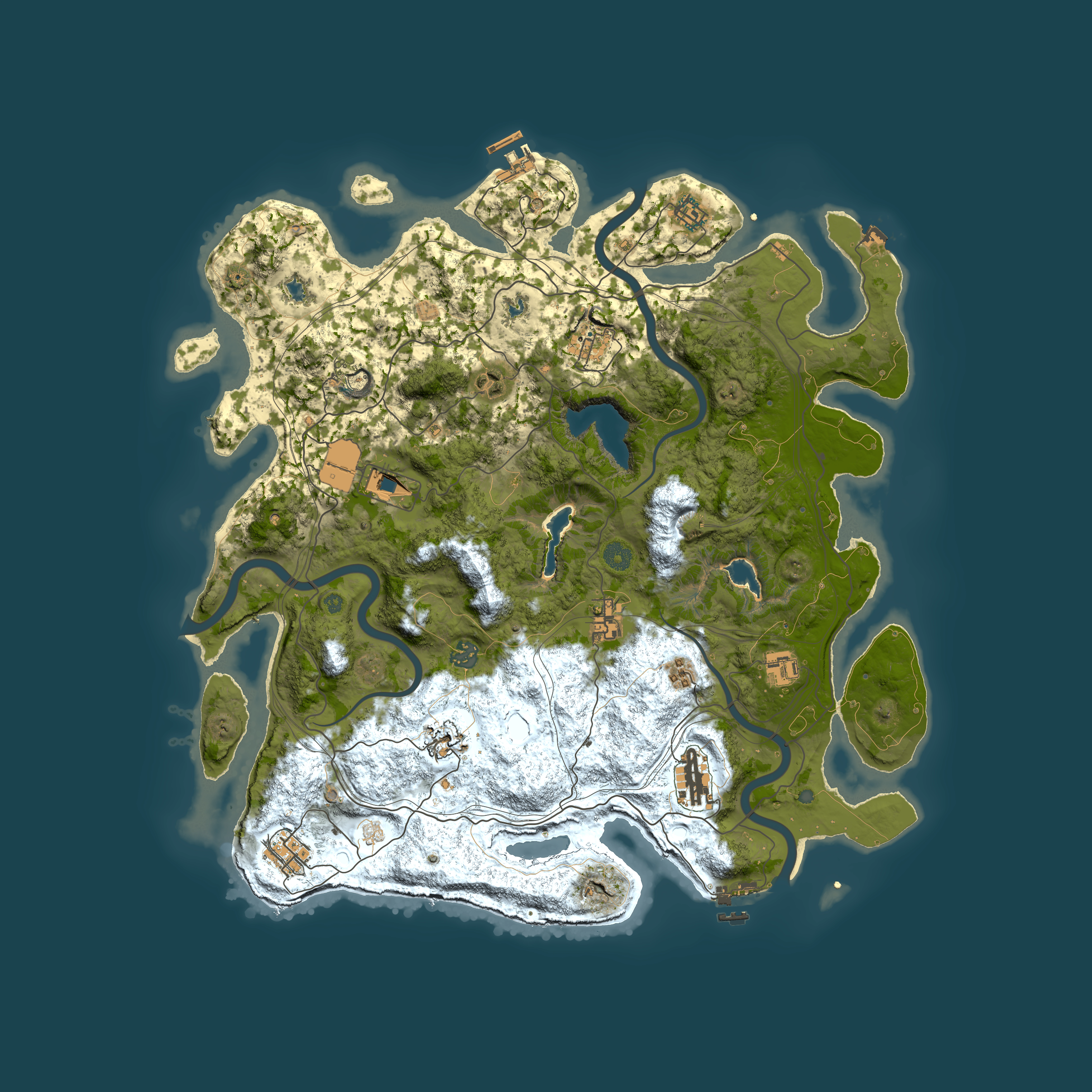 Full top-down render of Rust map seed 1652034130, 4500x4500m